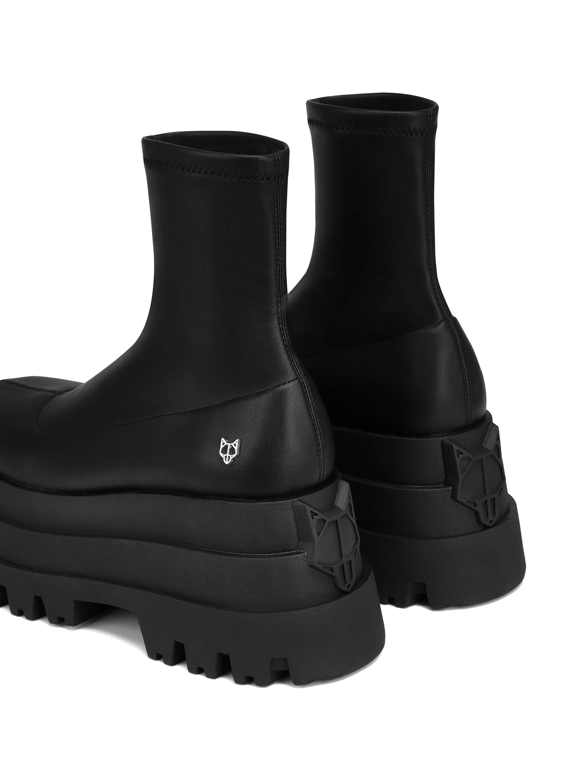 Naked Wolfe Sassy Black Stretch Platform Boots | Saks Fifth Avenue