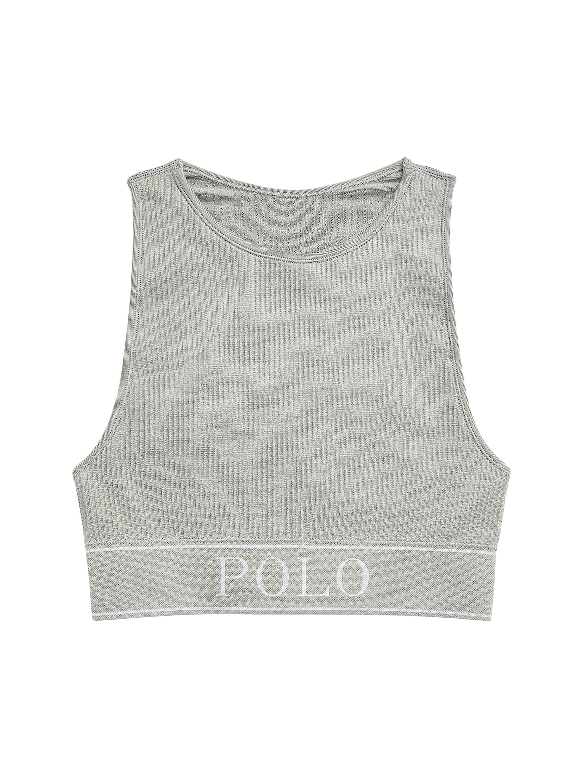 Polo Ralph Lauren Women's Logo Longline Bralette - Heather Grey