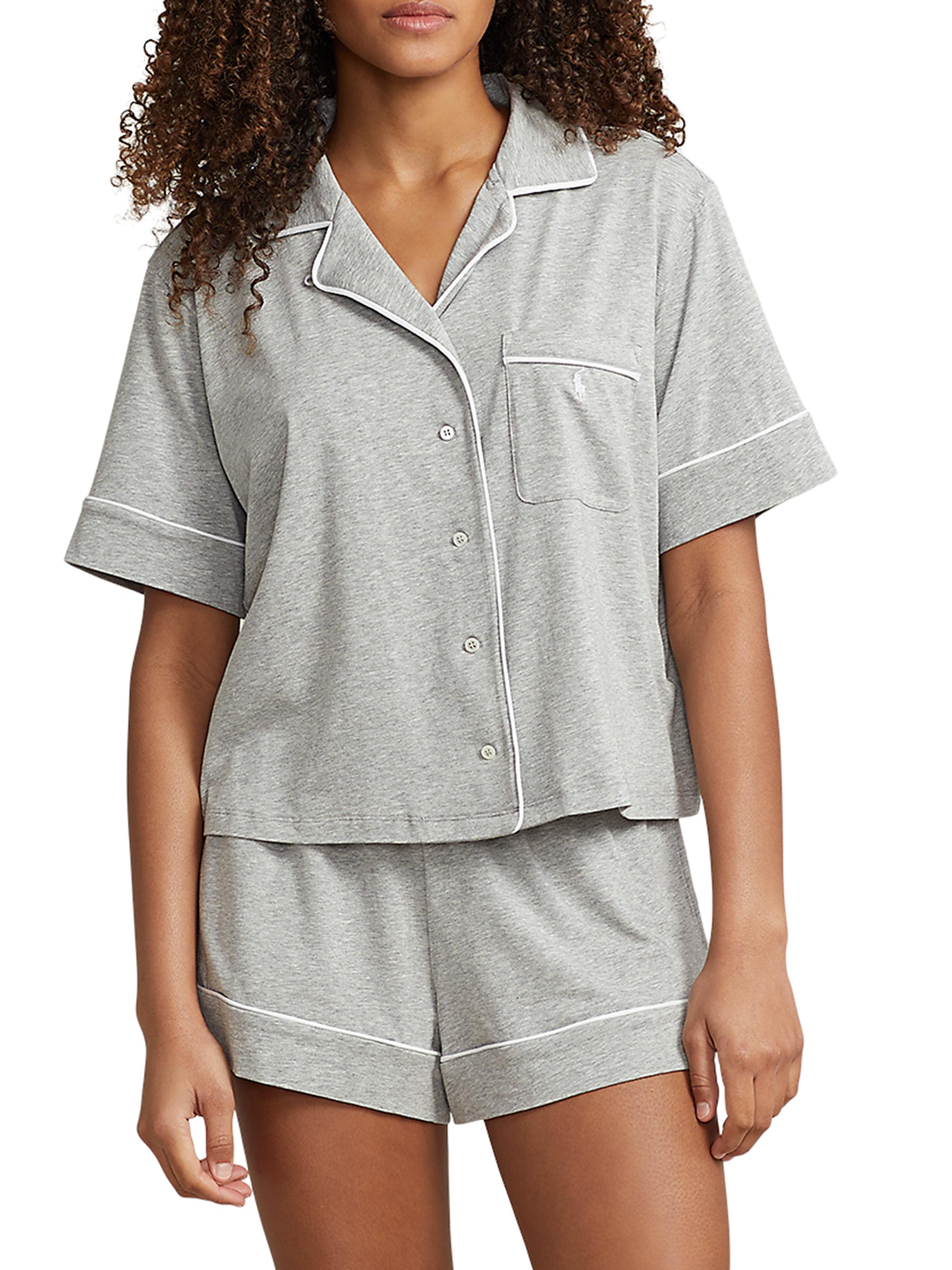 Polo Ralph Lauren Women's Polo Essentials 2-Piece Cotton-Blend Sleep Set - White Cloud