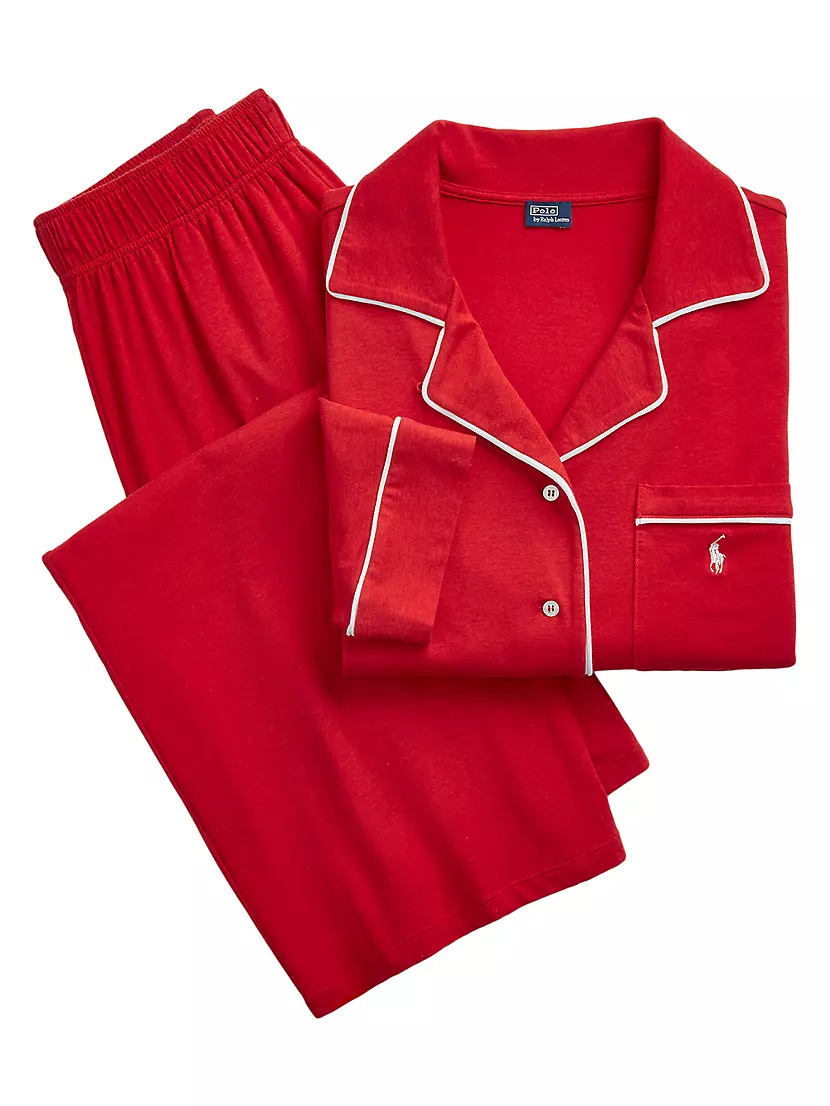 Essentials Madison Audrey 2-Piece Cotton-Blend Pajama Set image number NaN