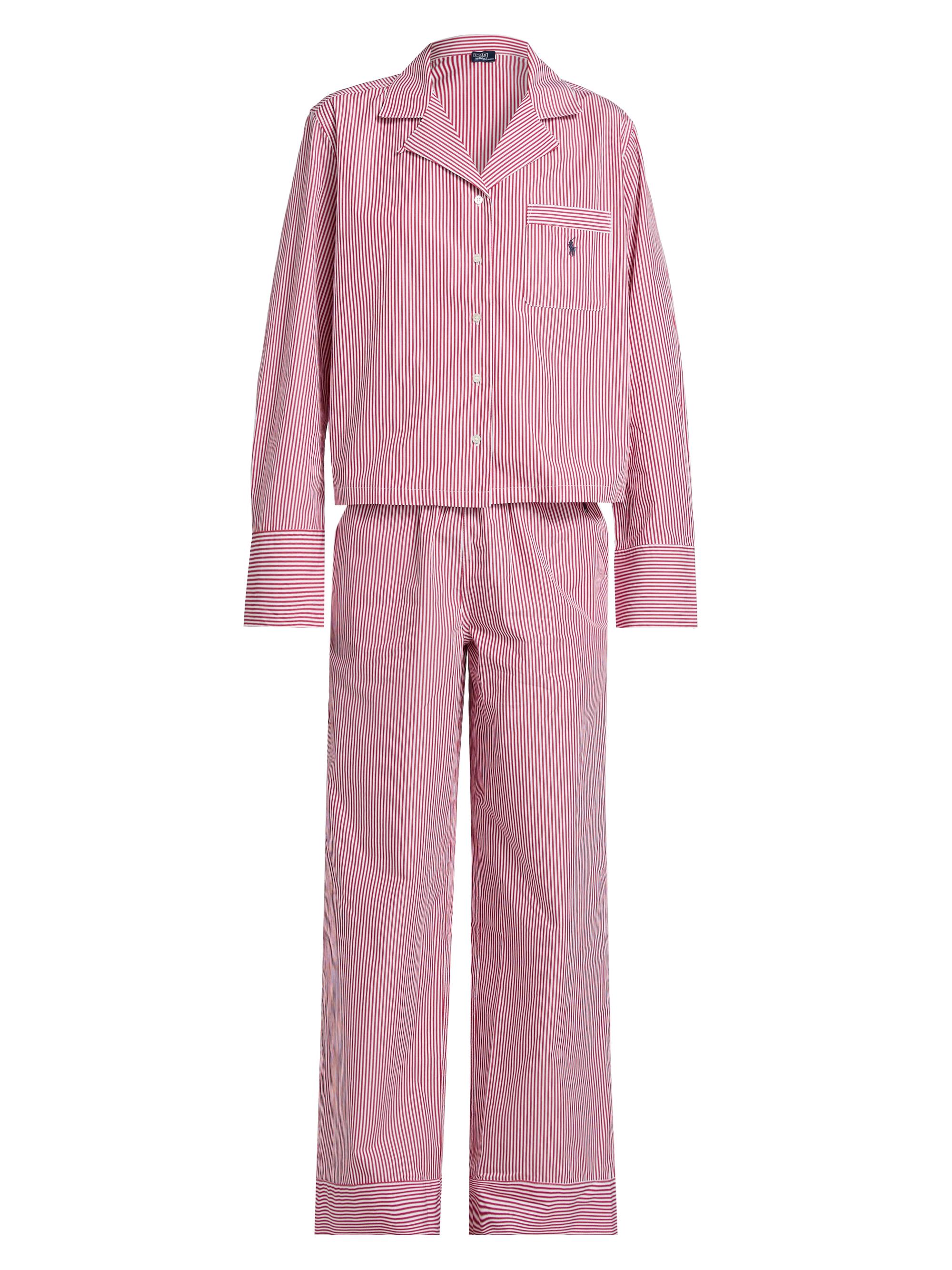 Polo Ralph Lauren Women's Bailey Striped Long Pajama Set - Classic Red