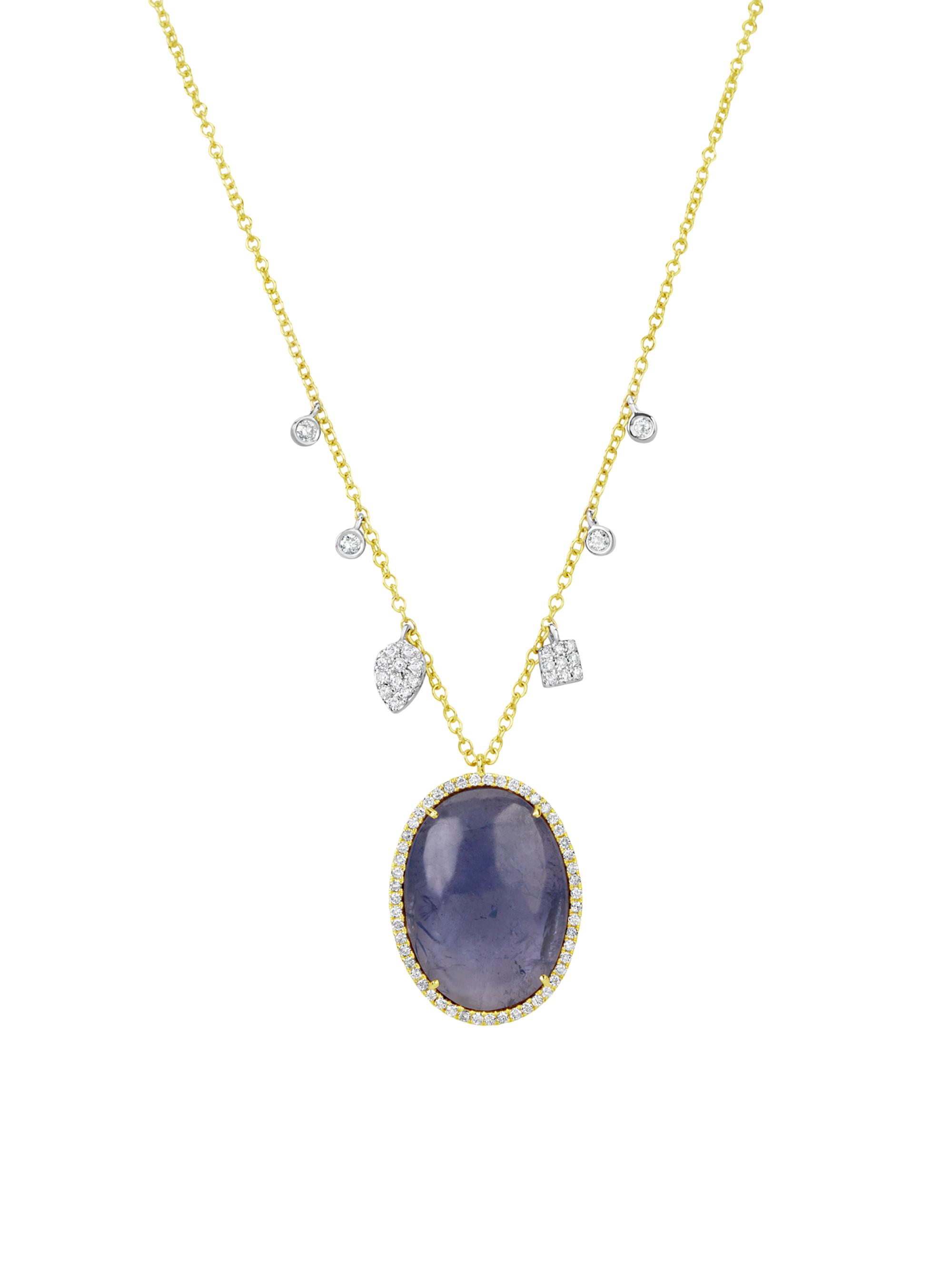 Meira T Women's Two-Tone 14K Gold, Tanzanite & 0.35 TCW Diamond Pendant Necklace - Gold