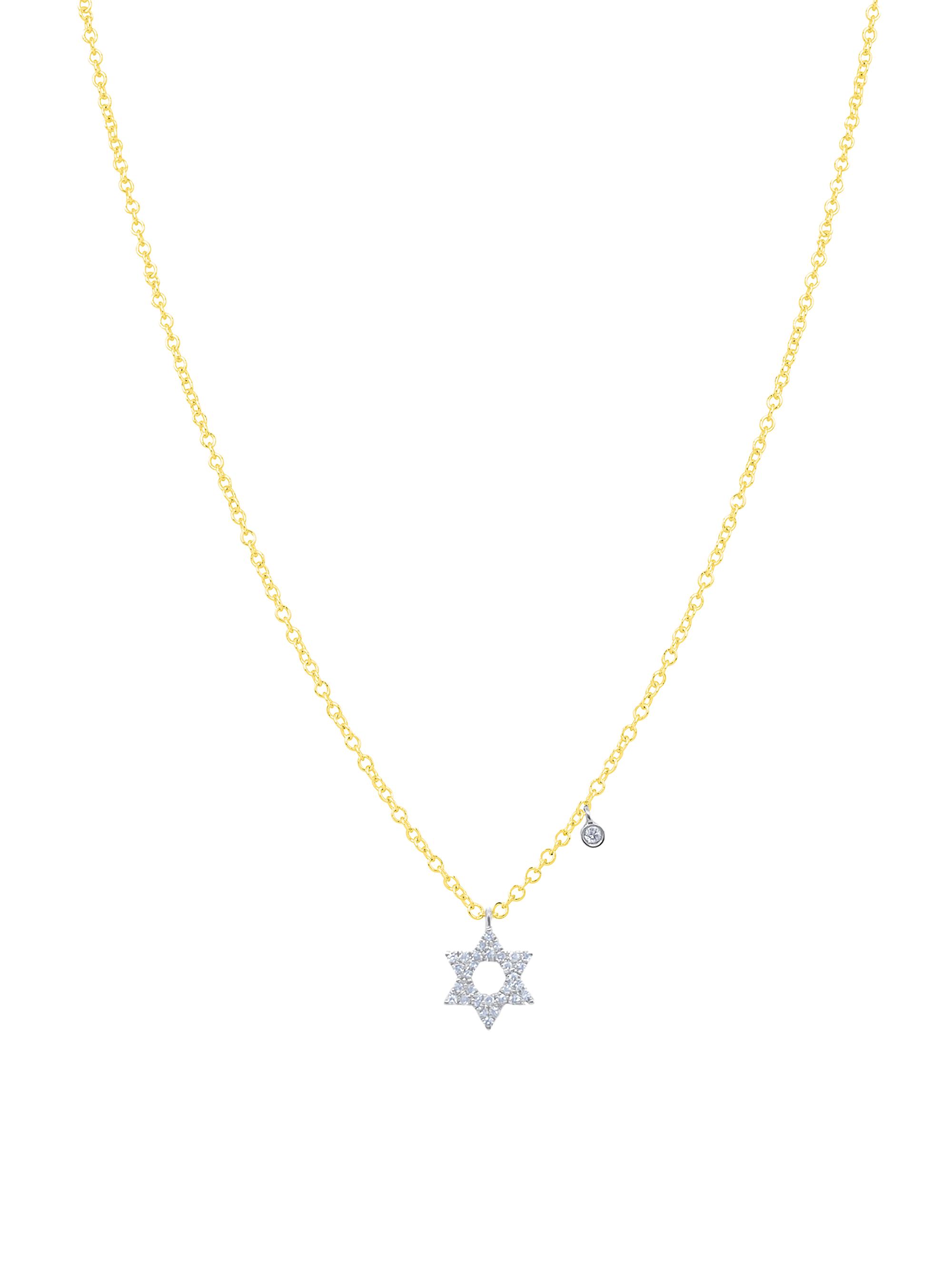 By Adina Eden 14K Yellow Gold Star Of David Pendant Necklace