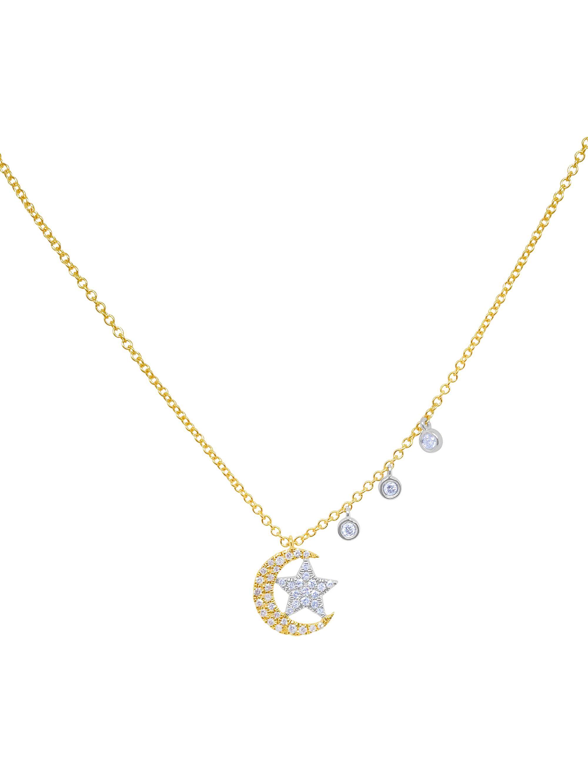 Meira T Women's Two-Tone 14K Gold & 0.13 TCW Diamond Star Pendant Necklace - Gold
