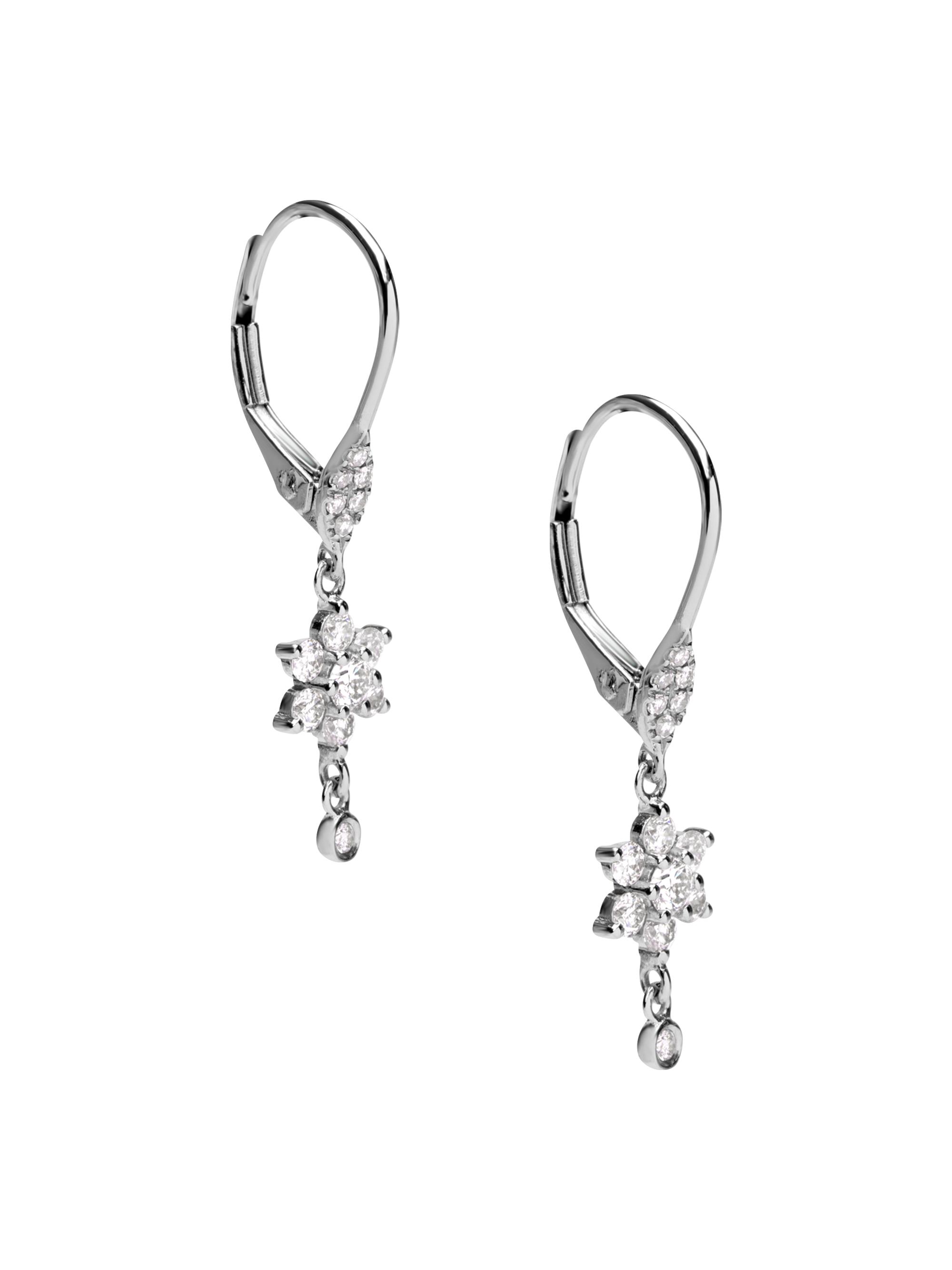Meira T Women's 14K White Gold & Diamond Cluster Earrings - White Gold