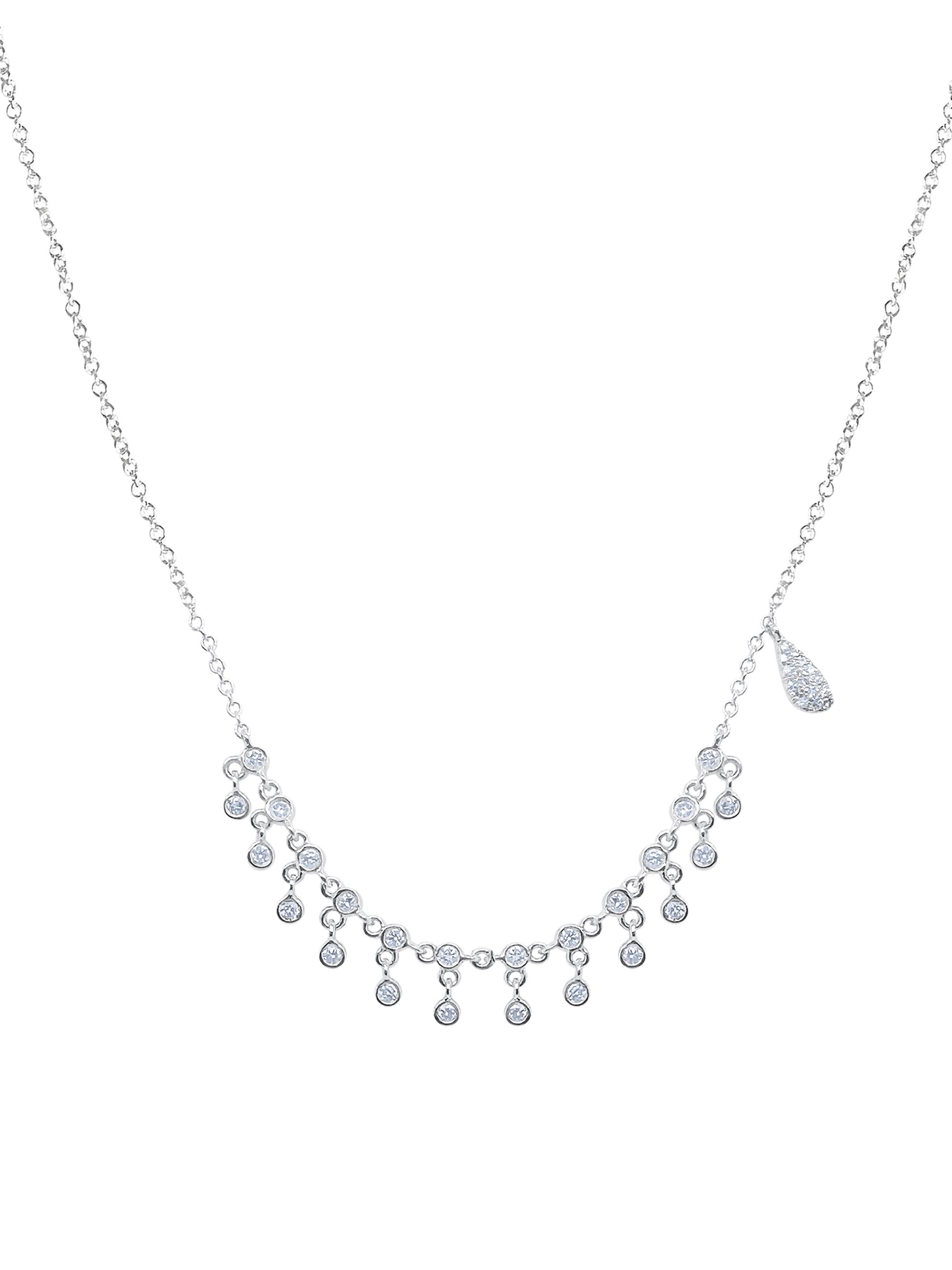 Meira T Women's 14K White Gold & 0.28 TCW Diamond Fringe Necklace - White Gold