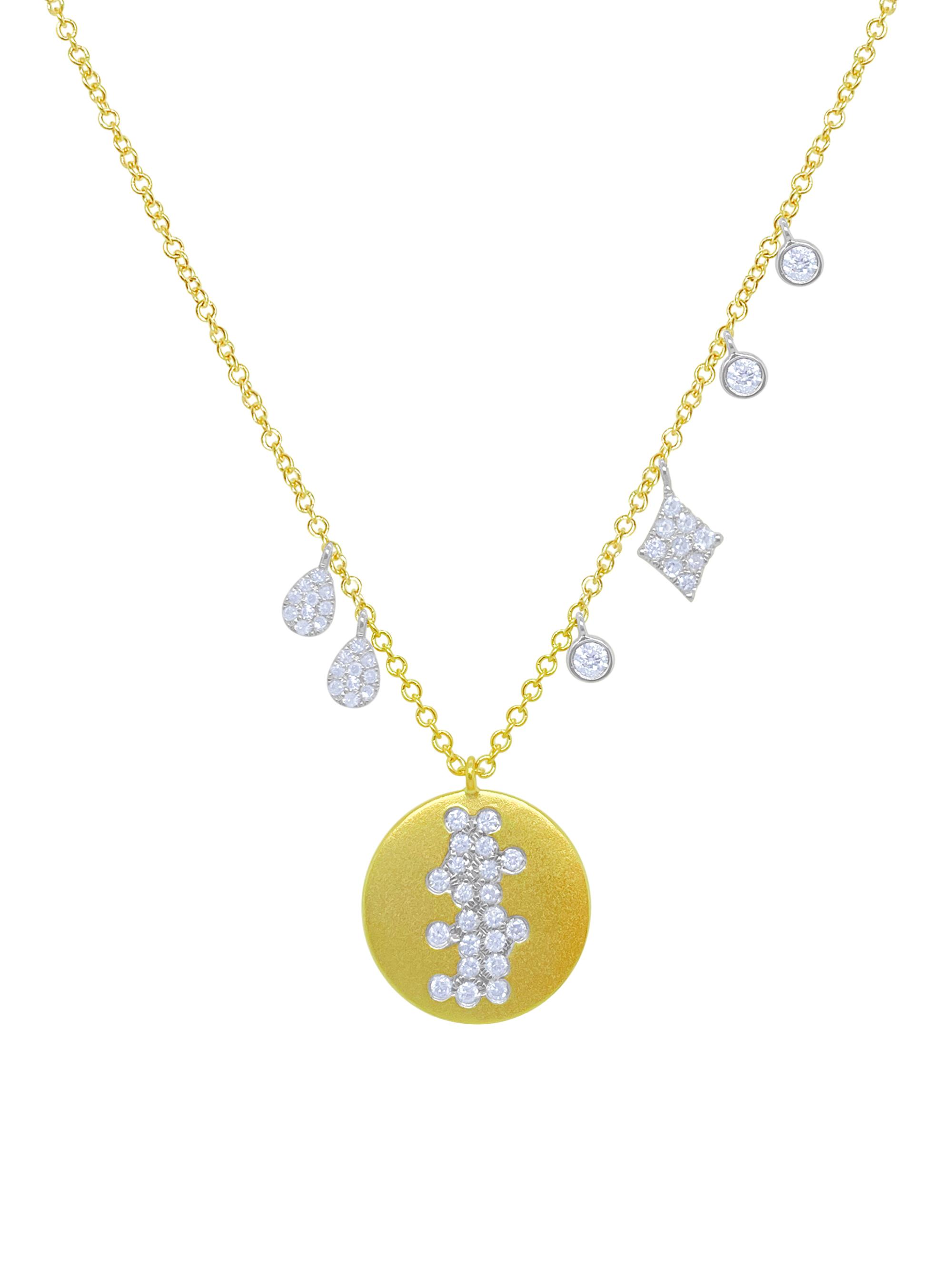 Meira T Women's 14K White Gold & 0.40 TCW Diamond Disc Necklace - Gold