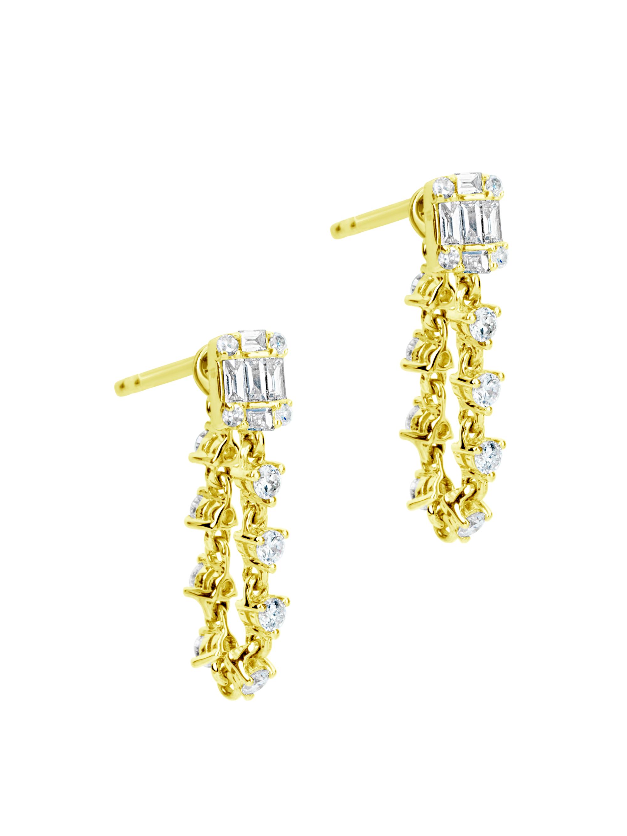 Meira T Women's 14K Yellow Gold & 0.49 TCW Diamond Loop Earrings - Yellow Gold
