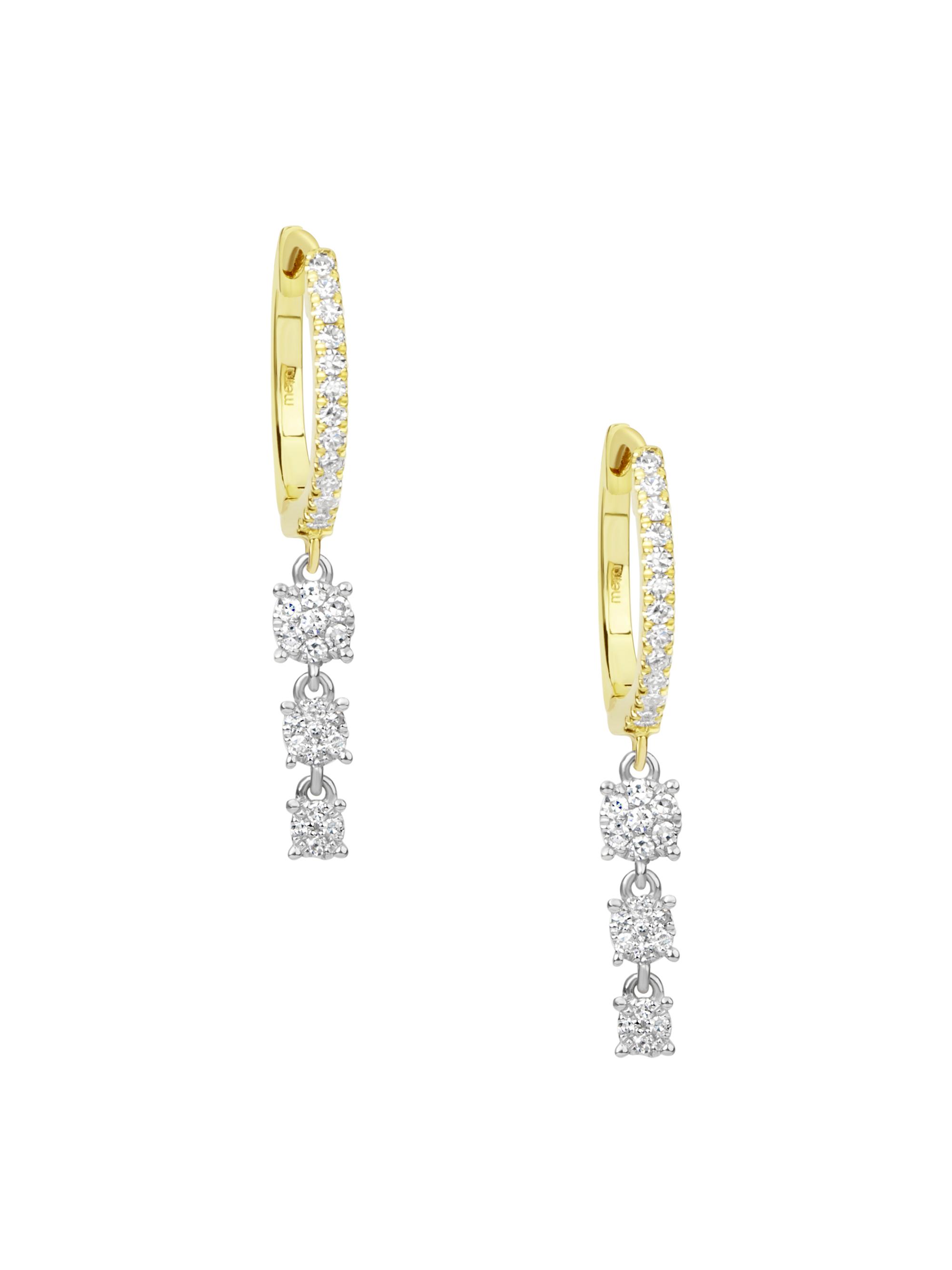 Meira T Women's 14K Yellow Gold & 0.10 TCW Diamonds Huggie Hoops - Gold