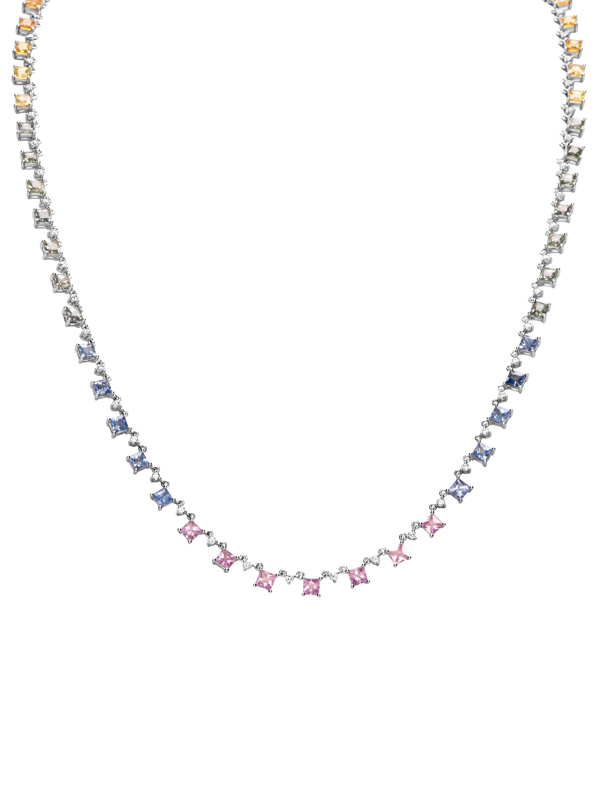 Meira T Women's 14K White Gold, Sapphire & 0.22 TCW Diamond Necklace - White Gold