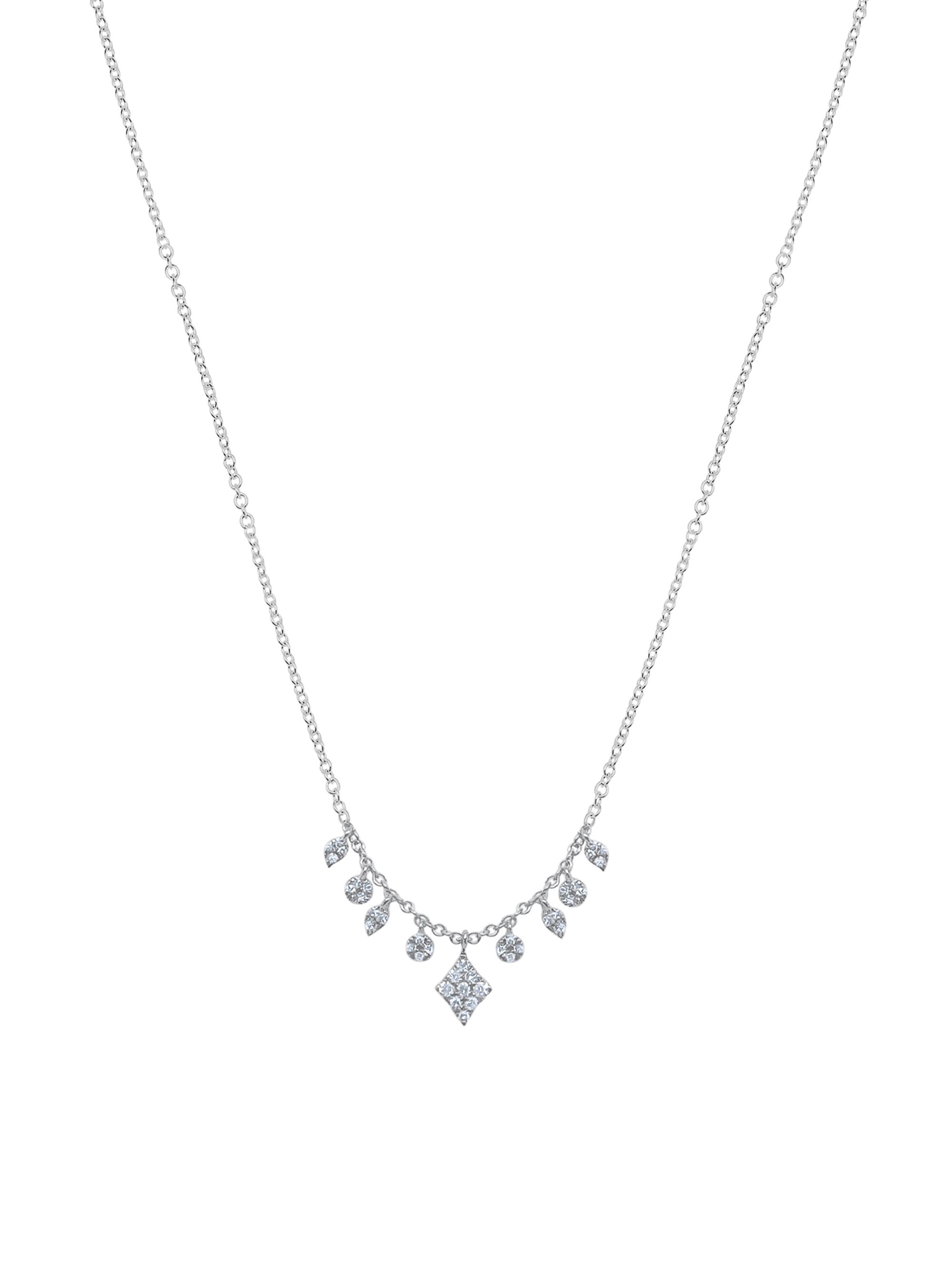 Meira T Women's 14K White Gold & 0.13 TCW Diamond Disc Charm Necklace - White Gold