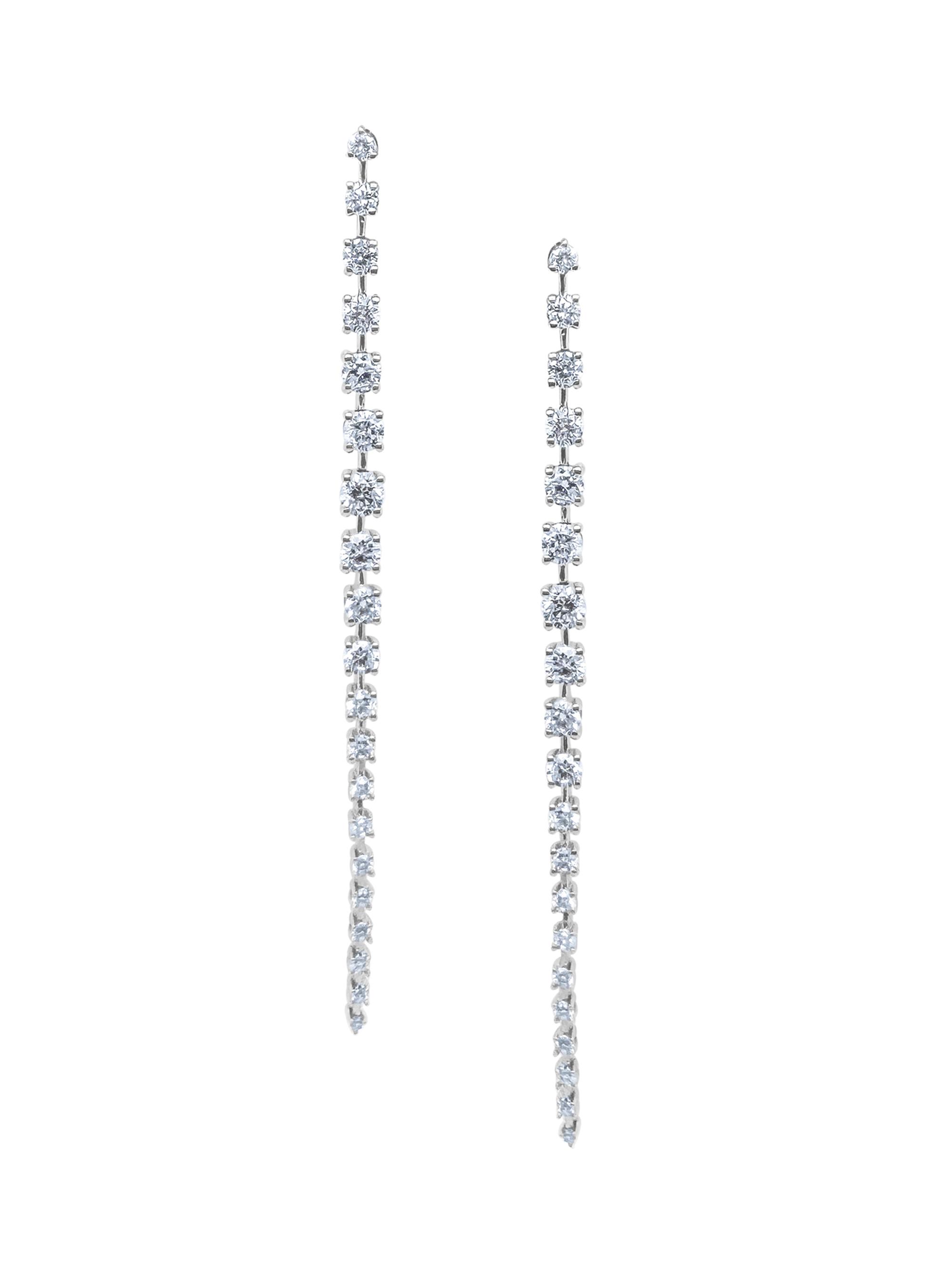 Meira T Women's 14K White Gold & 0.7 TCW Diamond Line Drop Earrings - White Gold