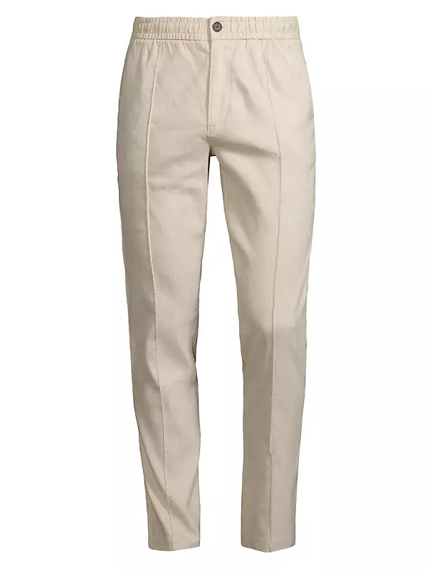 Shop Michael Kors Linen & Cotton-Blend Pintuck Pants