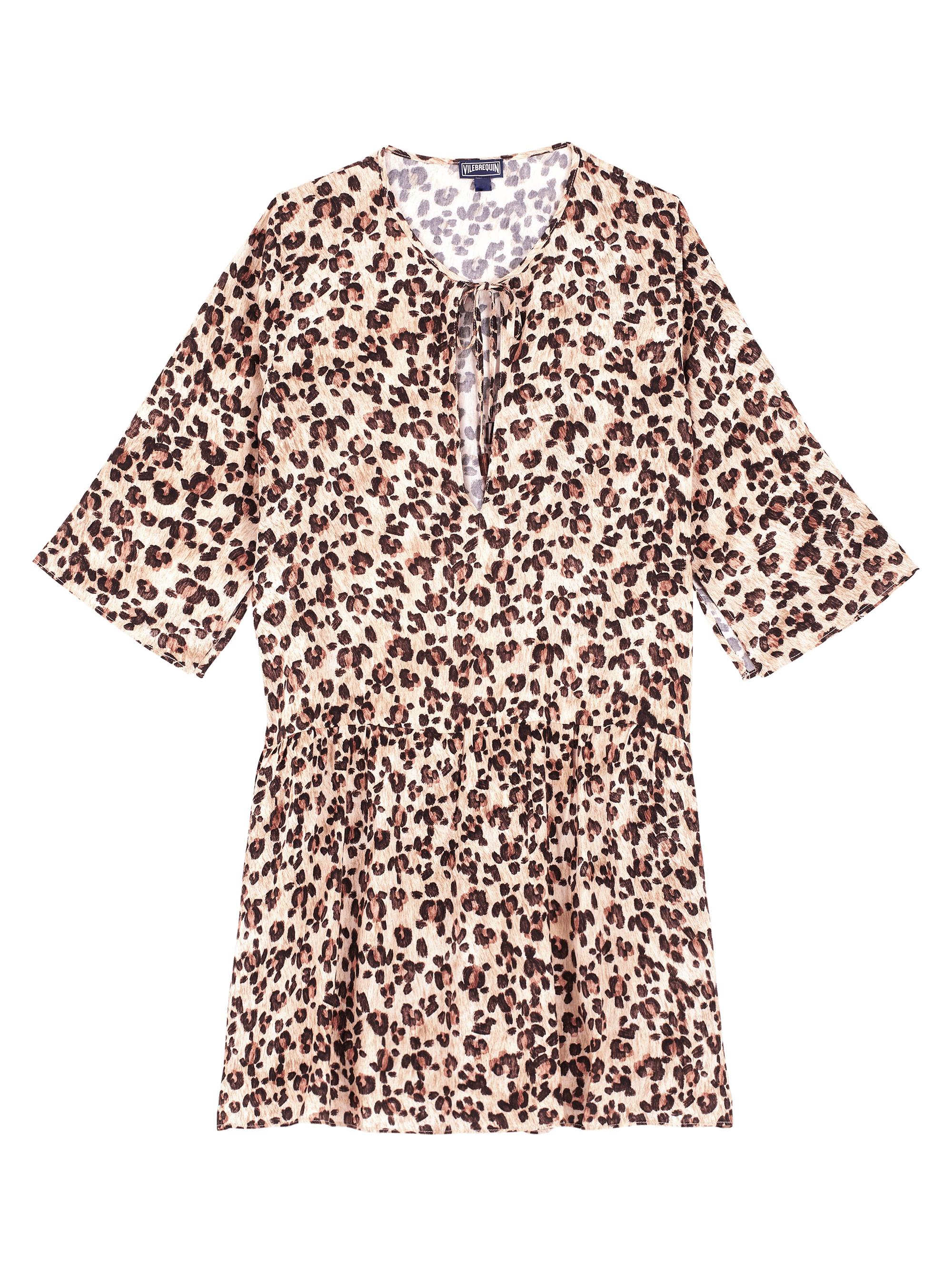 Vilebrequin Women's Turtles Leopard Keyhole Minidress - Paille