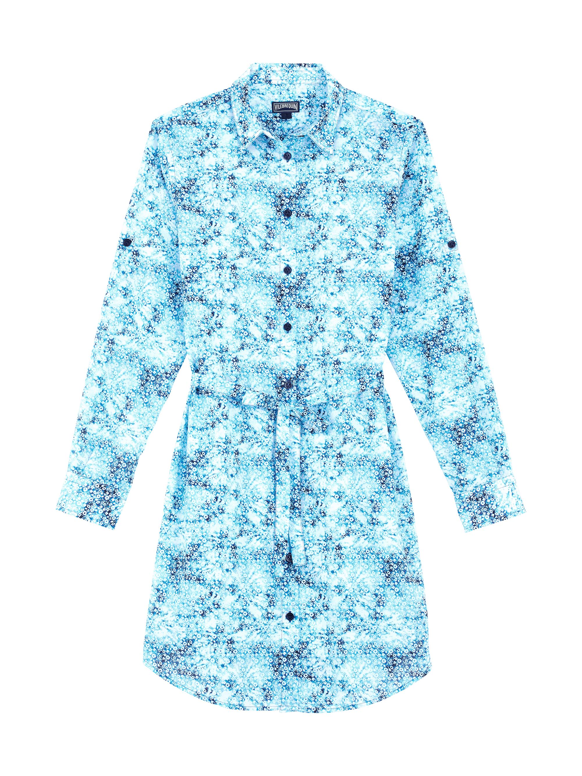Vilebrequin Women's Flowers Tie & Dye Shirtdress - Blue Marine