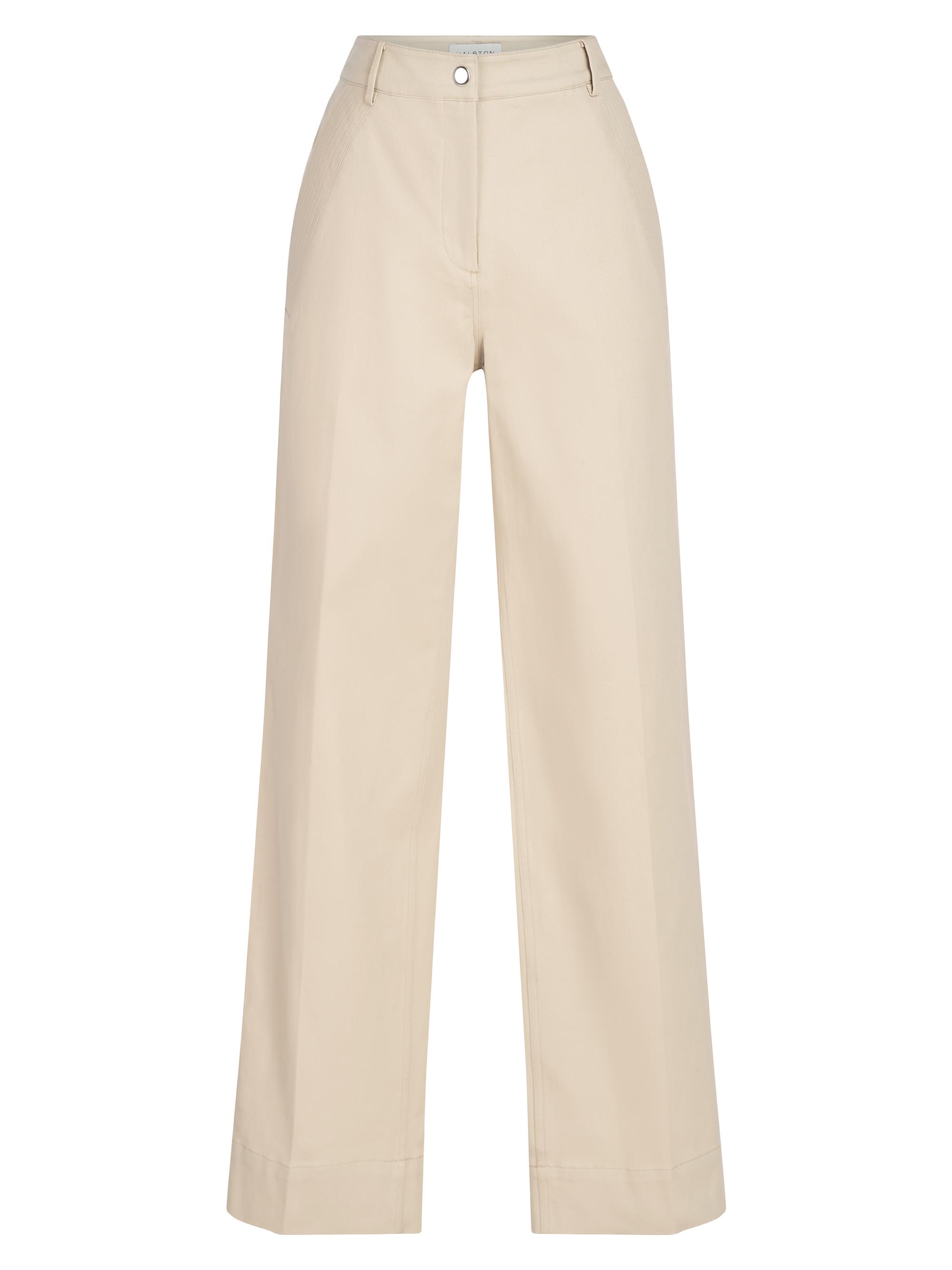 Halston Women's Sam Twill Wide-Leg Pants - Light Camel