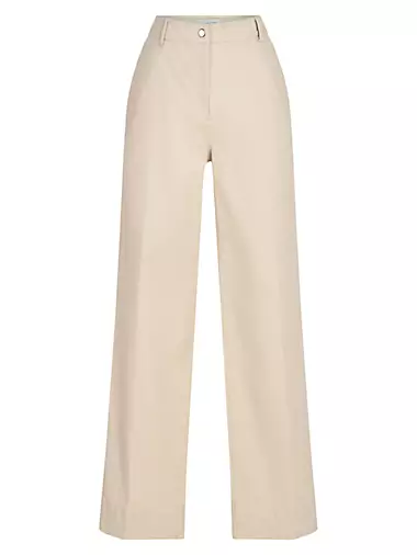 St. John High-waisted Stretch-crepe Pants In Camel