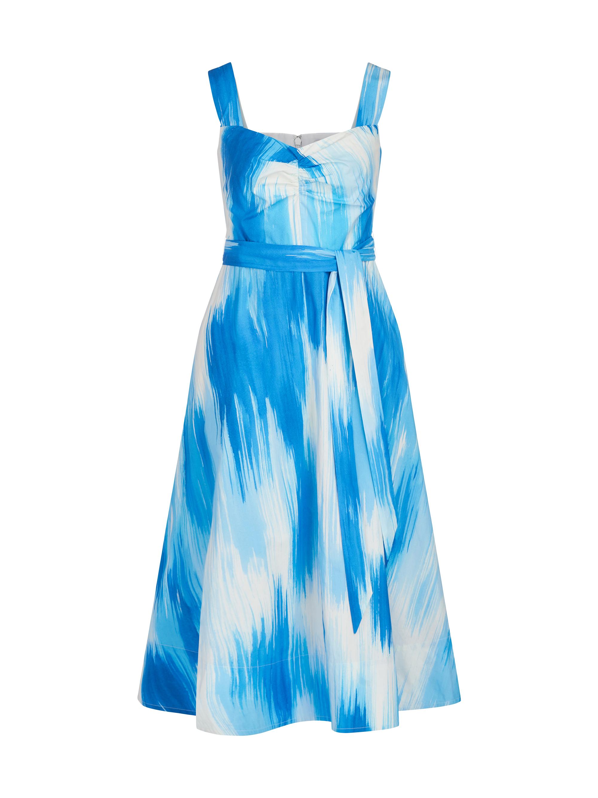 Halston Jayden Fit & Flare Poplin Midi-Dress | Saks Fifth Avenue