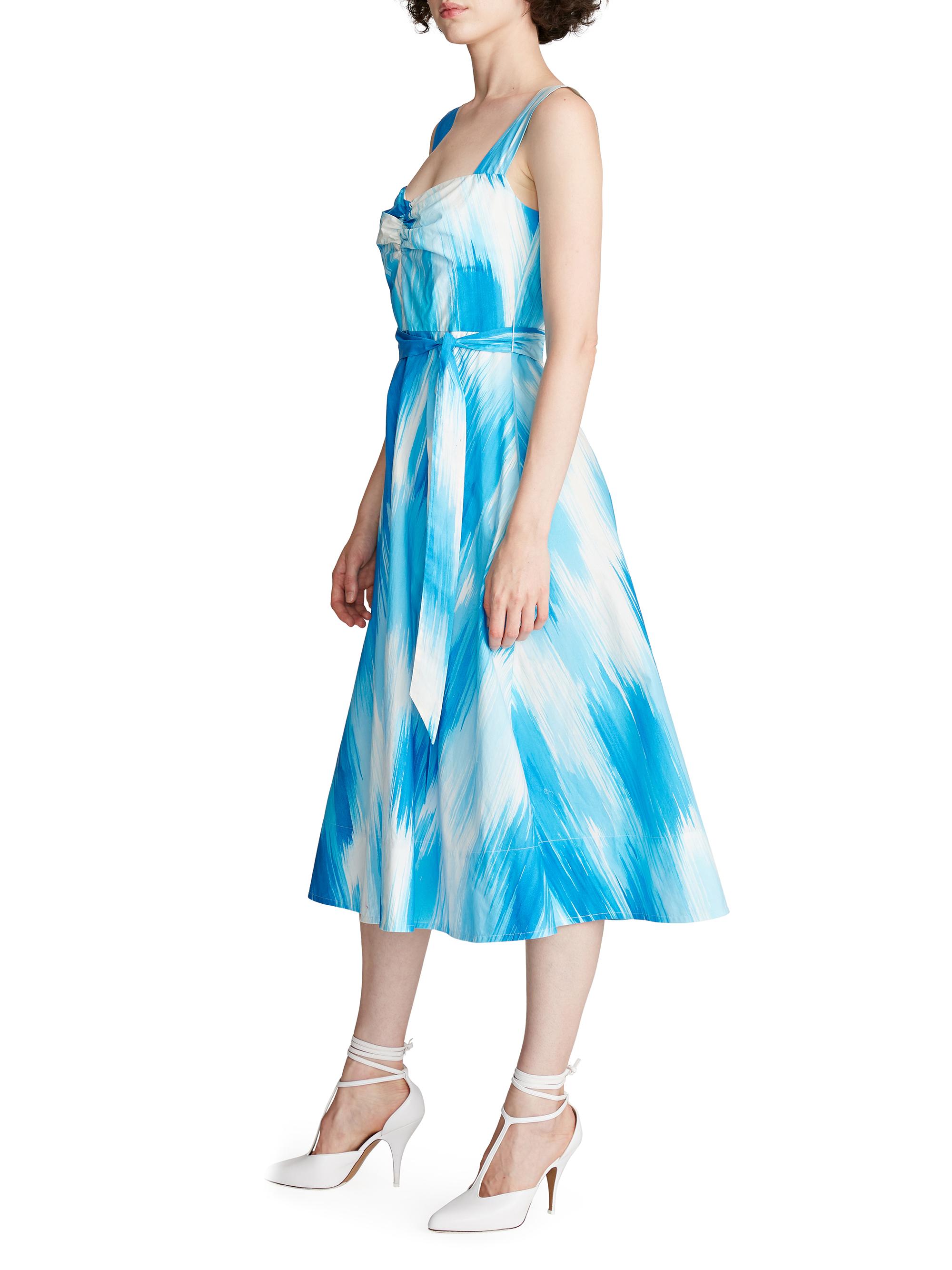 Halston Jayden Fit & Flare Poplin Midi-Dress | Saks Fifth Avenue