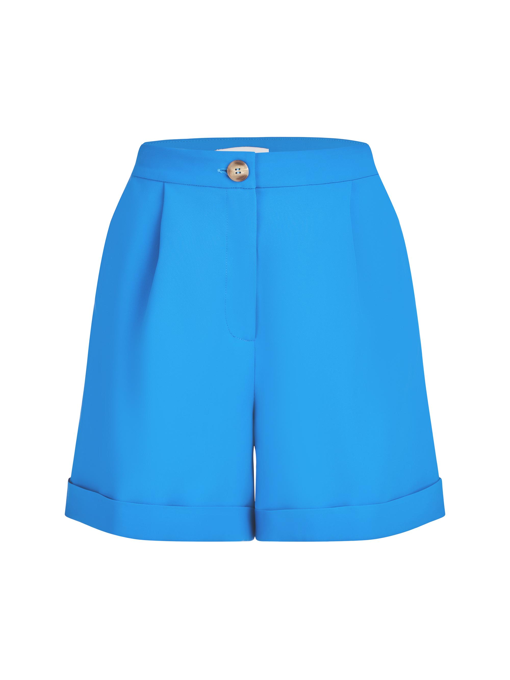 Halston Women's Lennon Short In Fluid Crepe - Ocean