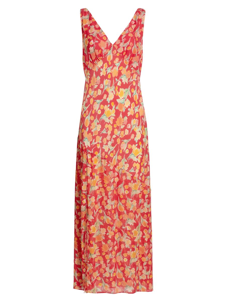 RIXO リキソー ブランド ワンピース Regine embroidered 1024706 Regine Cotton Maxi Dress in White Ombre Floral Embroidery Ivory