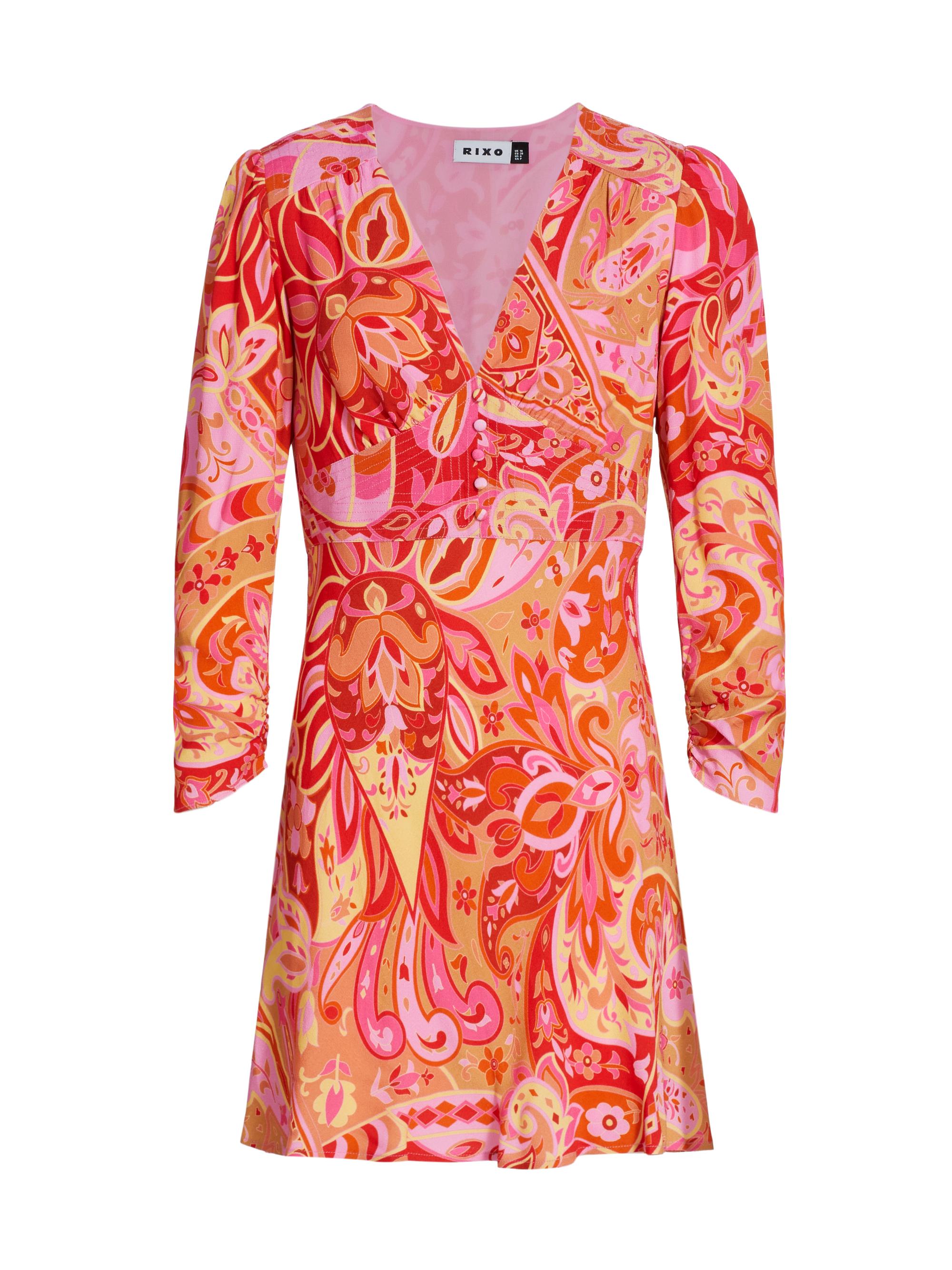 Rixo Women's Jules Abstract Print Minidress - Grace Paisley Pink