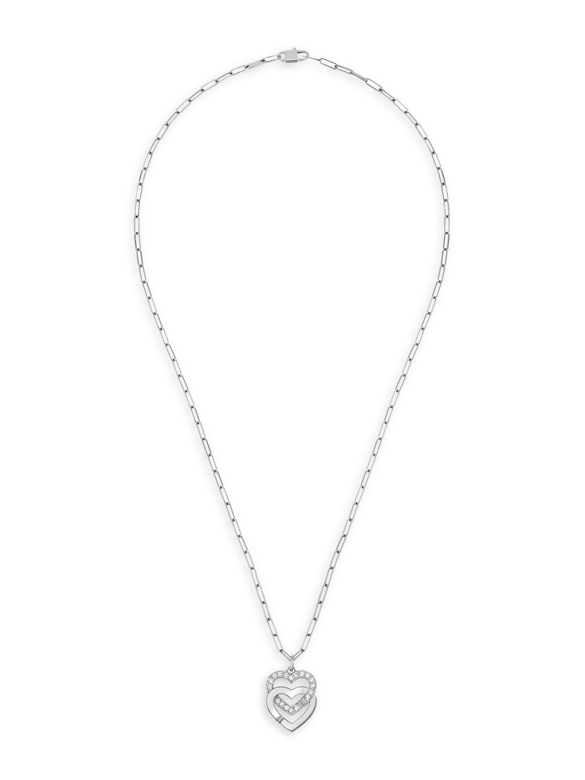 Dinh Van Women's Double Curs 18K Yellow Gold & Diamond Pendant Necklace - White Gold