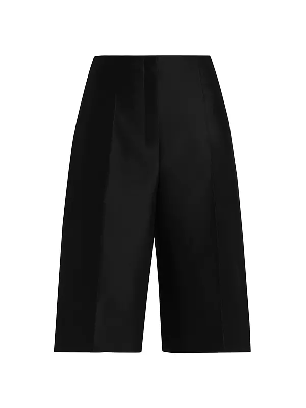 Black Satin Tailored Shorts