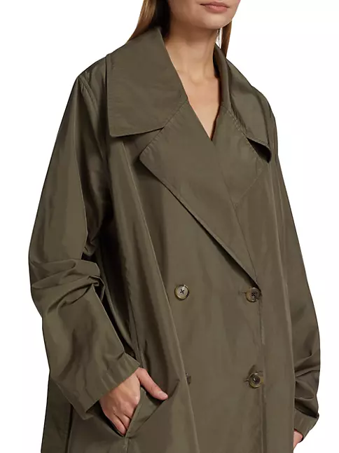 GUCCI Runway Brown & Black Silk Coton blend Jacket Rain Coat Trench sz  38