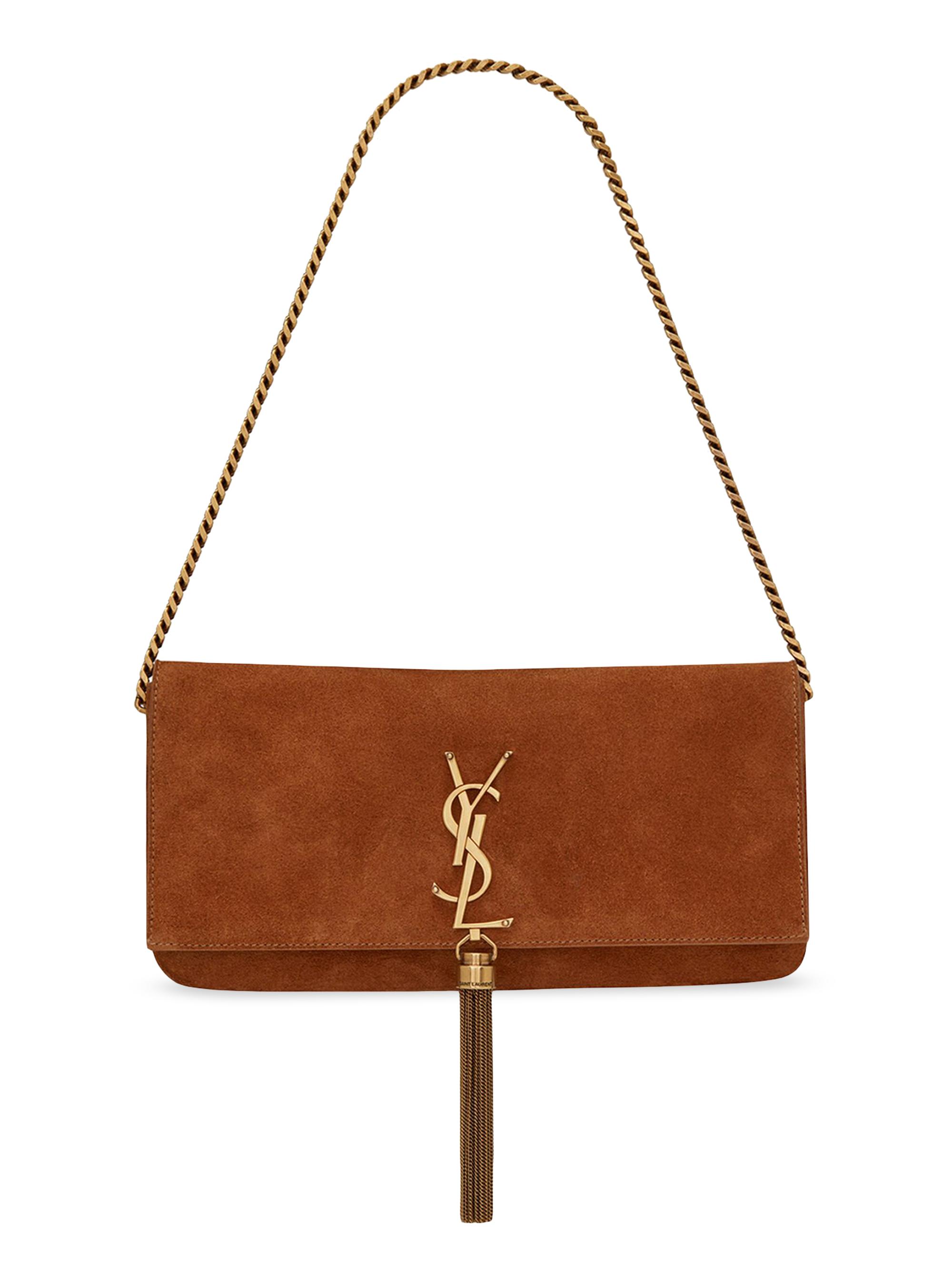 Saint Laurent Women's Kate 99 Chain Bag With Tassel in Suede - Cinnamon