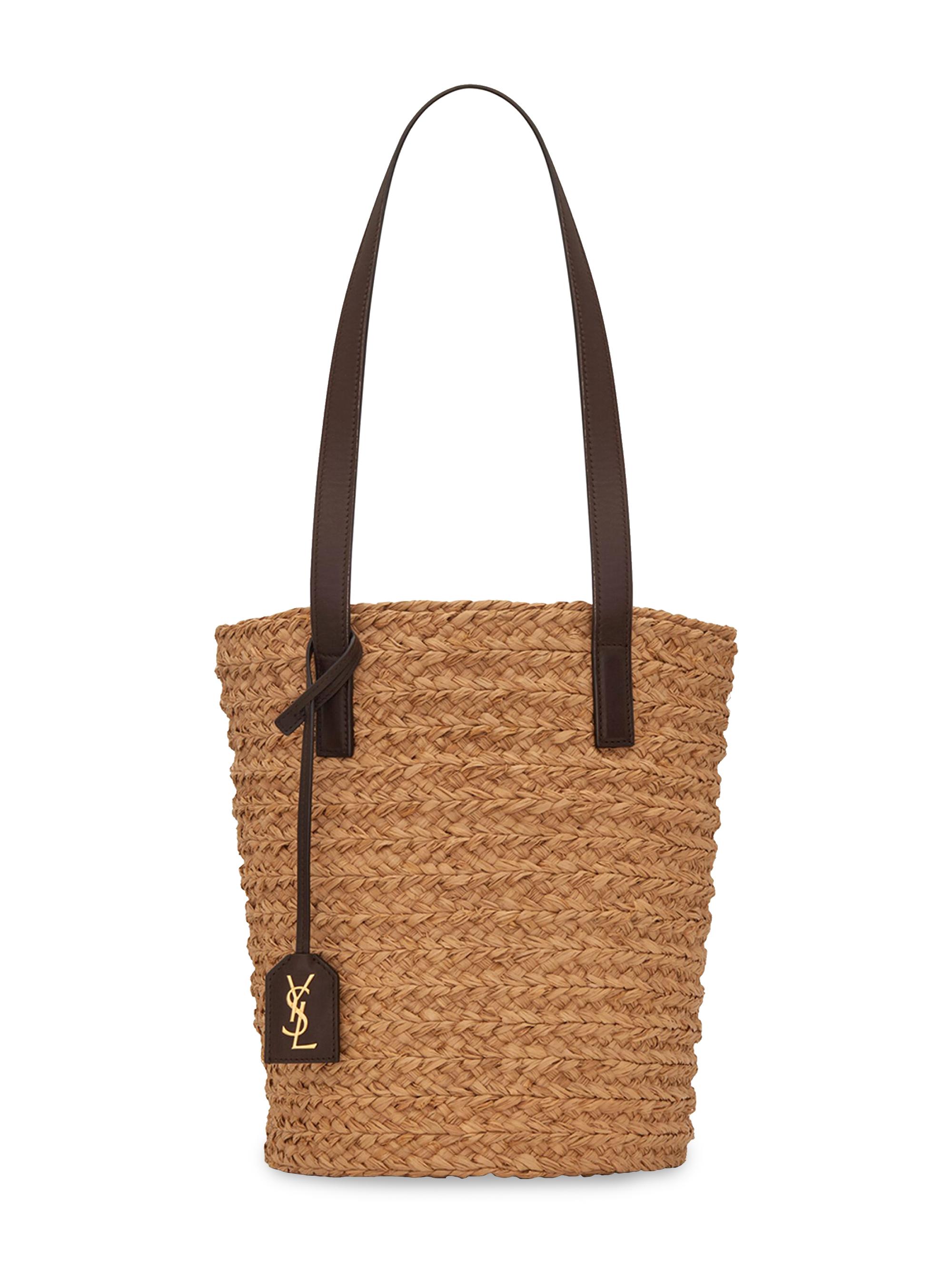Saint Laurent Panier Small in Raffia | Saks Fifth Avenue
