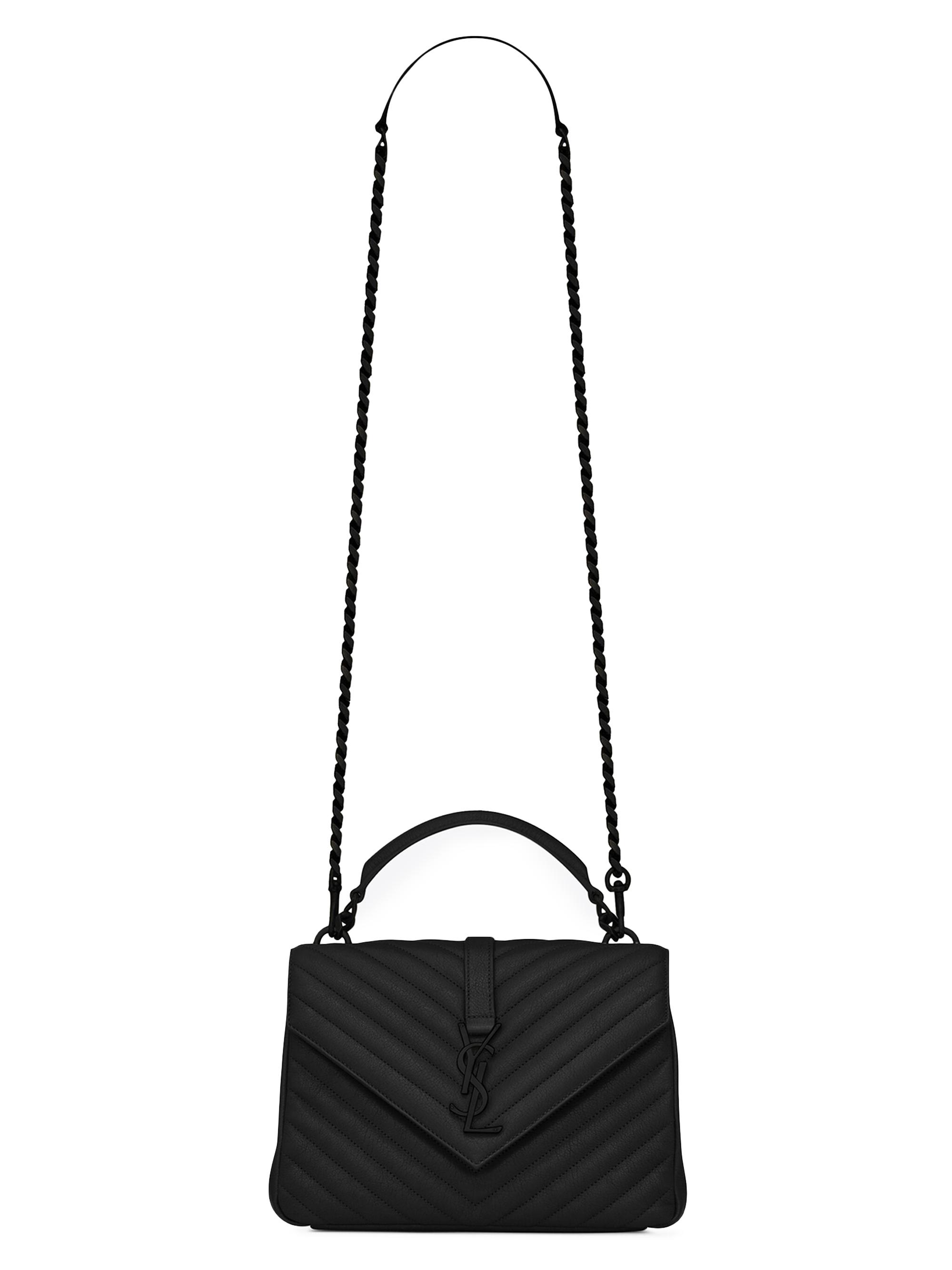 Saint Laurent Women's College  Chain Bag in Quilted Leather - Nero