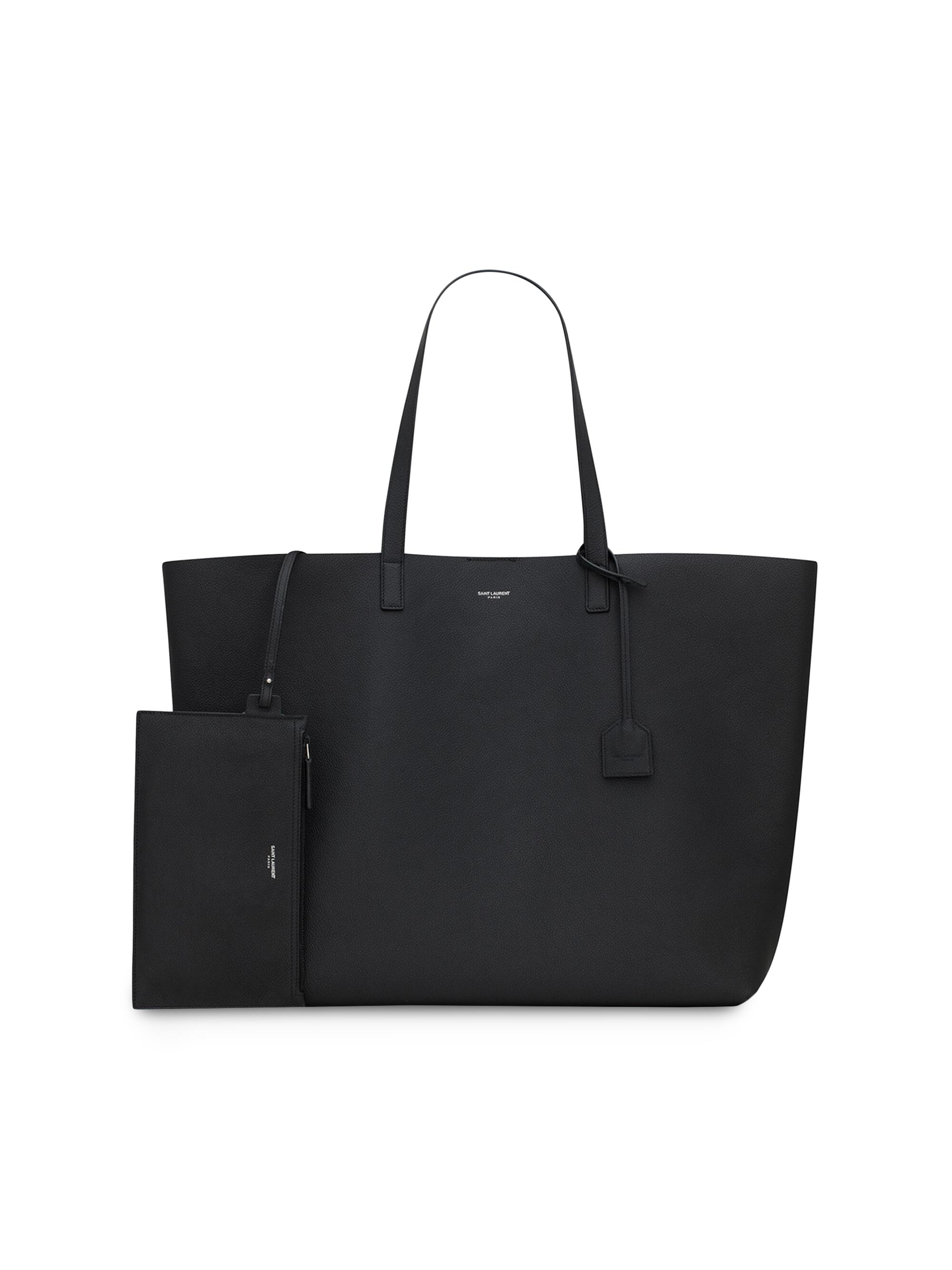 SAINT LAURENT トートバッグ ブラック Saint Laurent Bold East West Shopping Bag in Grained Leather