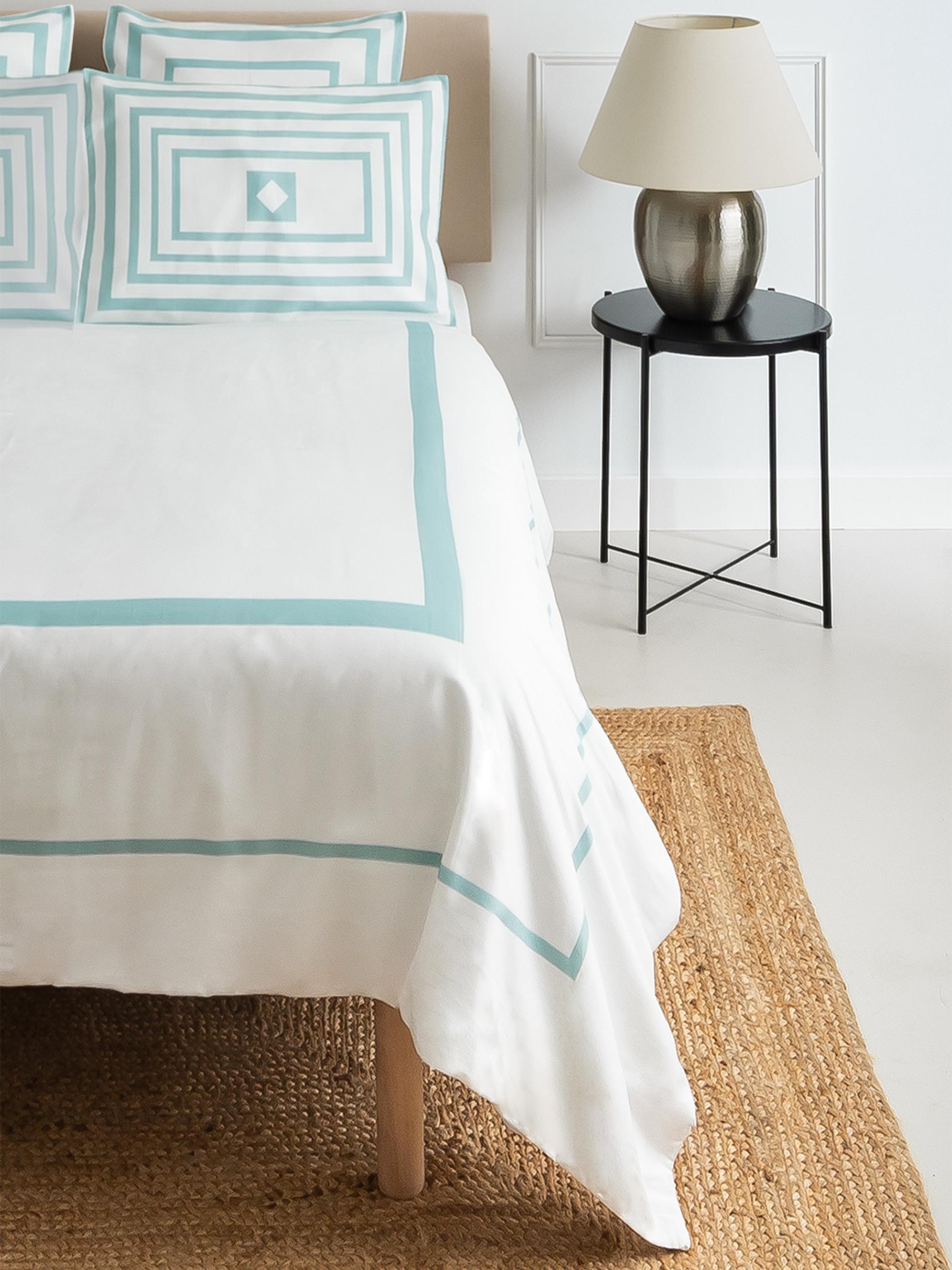 The Lino Essential 400-Thread Count Egyptian Cotton Duvet Cover - Aqua King