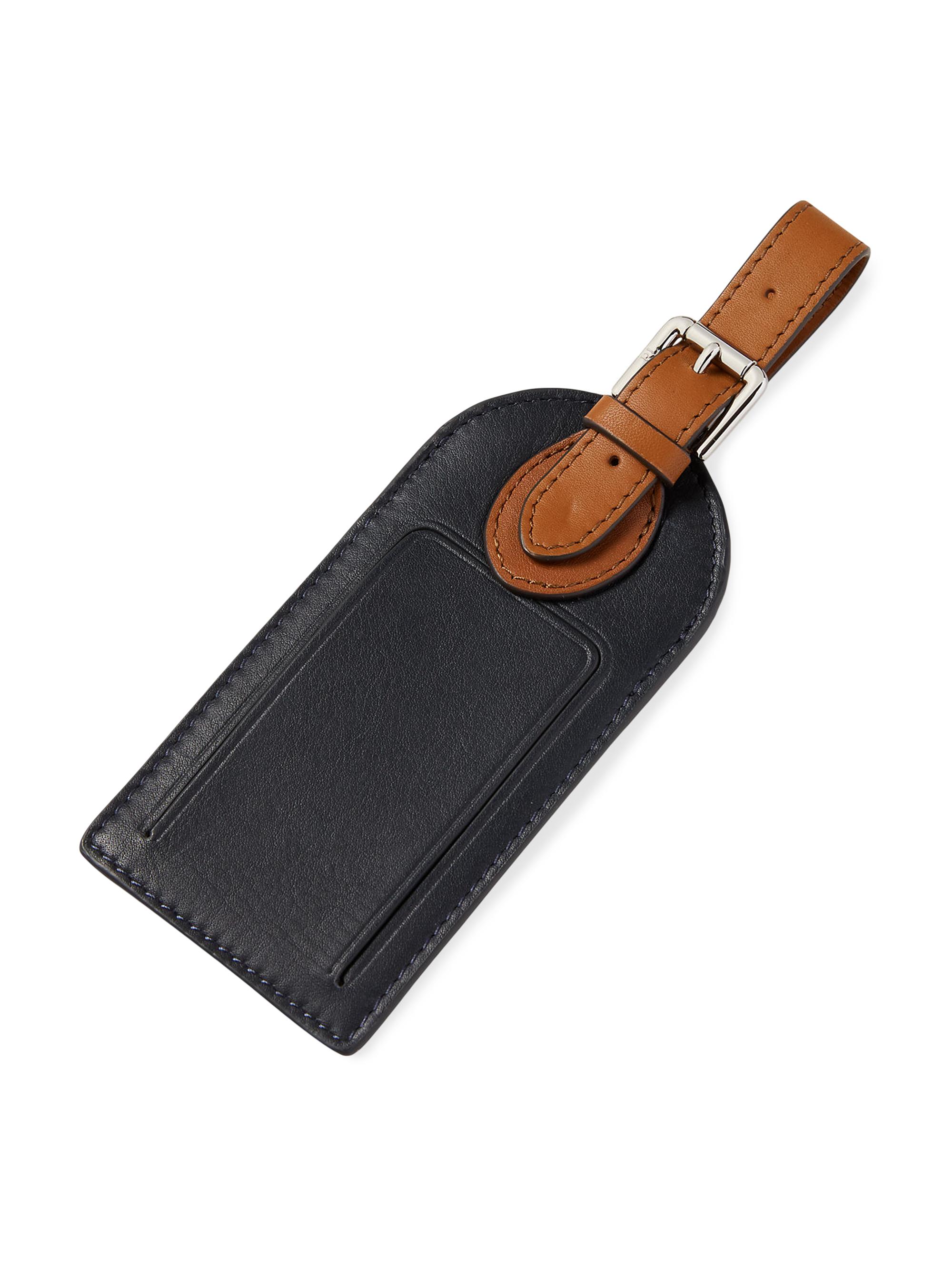 Ralph Lauren Toledo Leather Luggage Tag - Navy