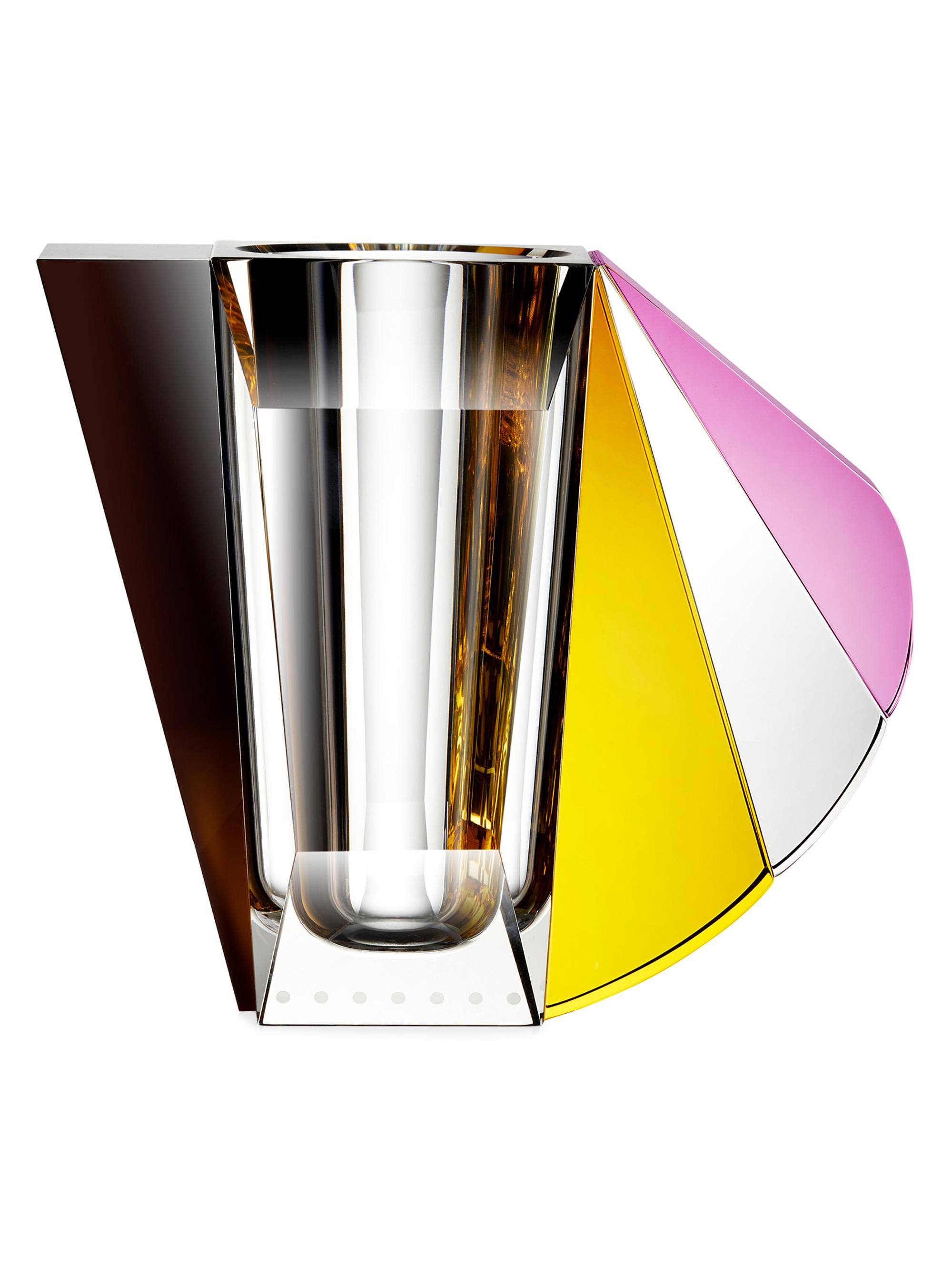 Reflections Copenhagen Grand Manhattan Crystal Vase - Brown