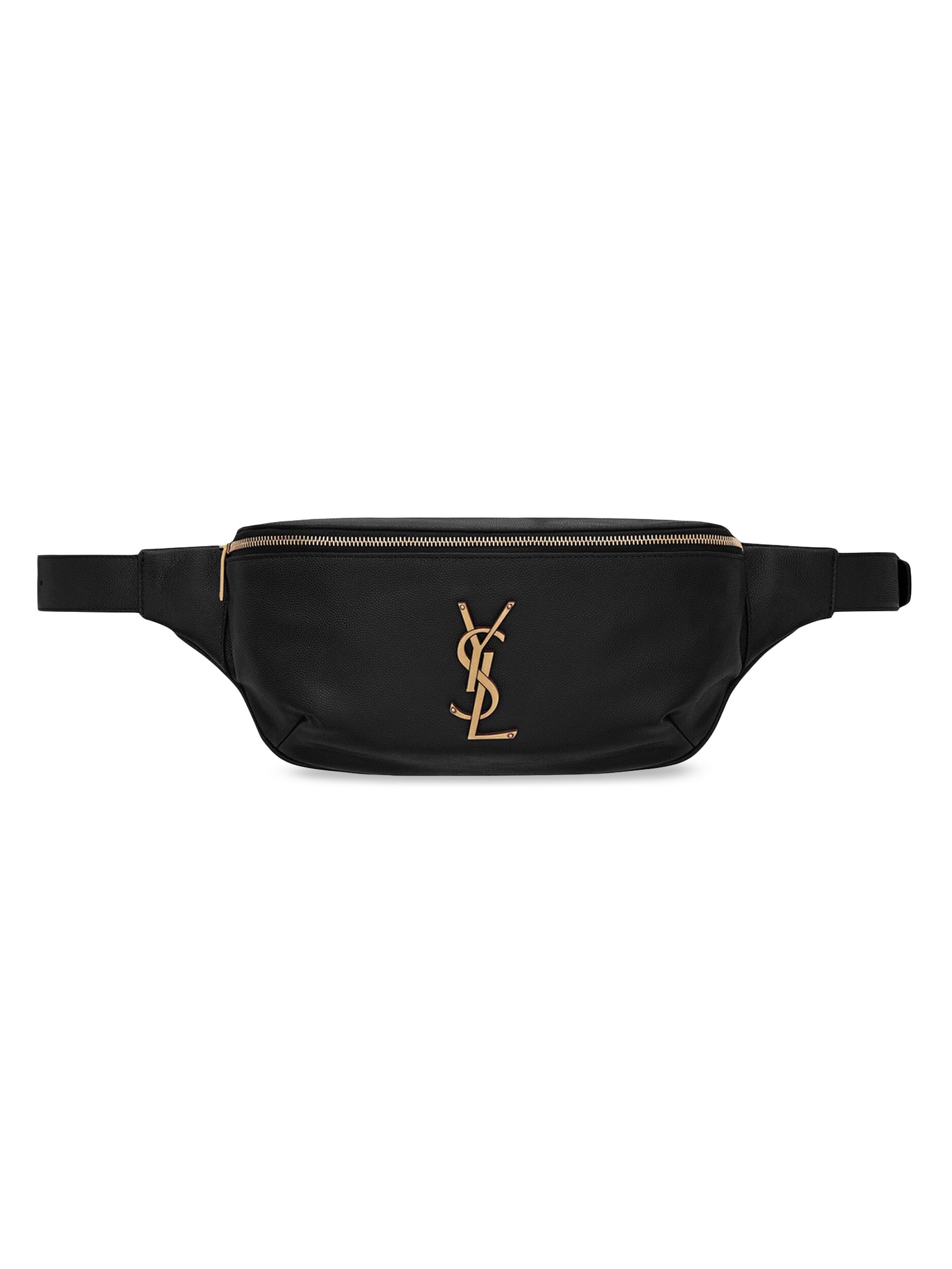 Saint Laurent Cassandre Classic Belt Bag In Grain De Poudre