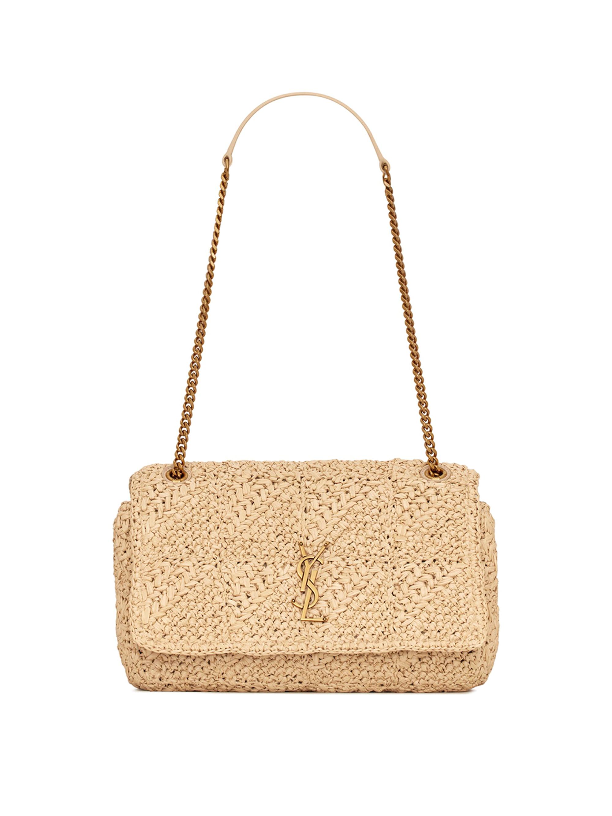 Saint Laurent Women's Jamie  Shoulder Bag in Raffia - Beige
