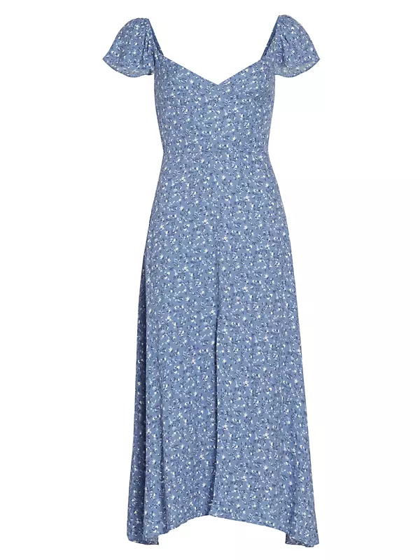 Baxley Floral Cap-Sleeve Midi-Dress