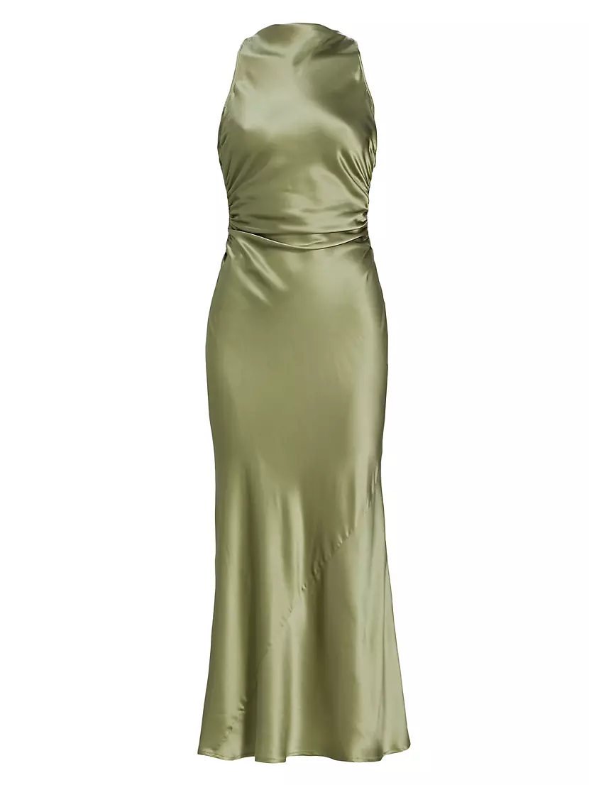 Shop Reformation Casette Silk Cowlneck Dress | Saks Fifth Avenue