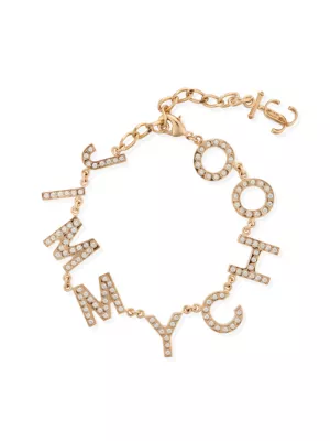 Crystal-embellished logo bracelet