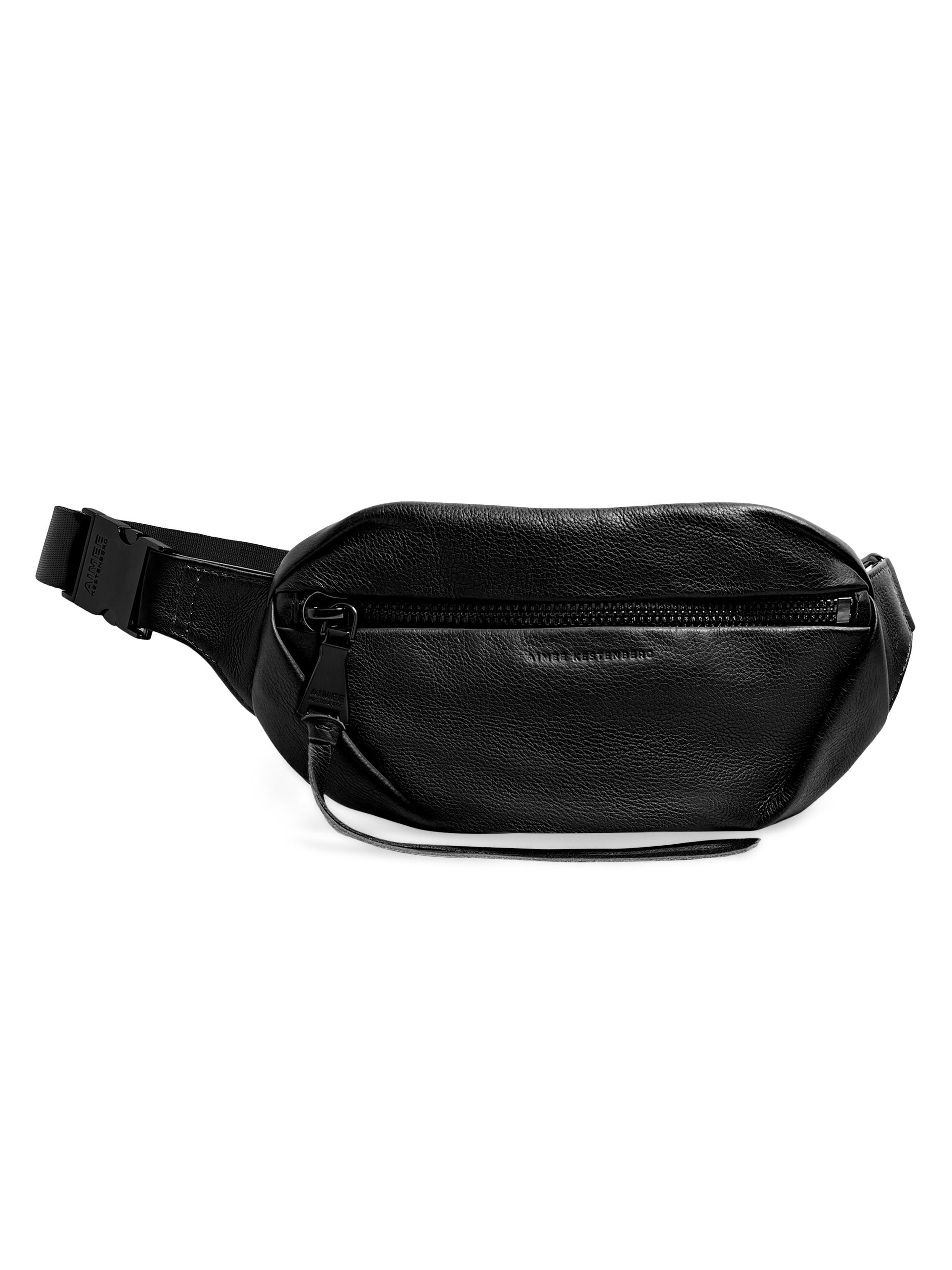 Aimee Kestenberg Women's Milan Leather Bum Bag - Black With Shiny Black