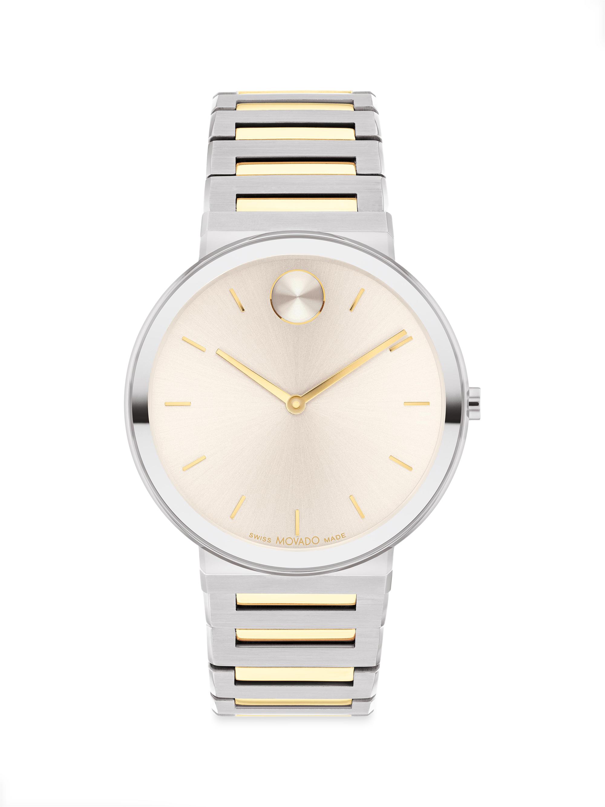 Movado 40MM ​Two-Tone Stainless Steel Link Bracelet Watch