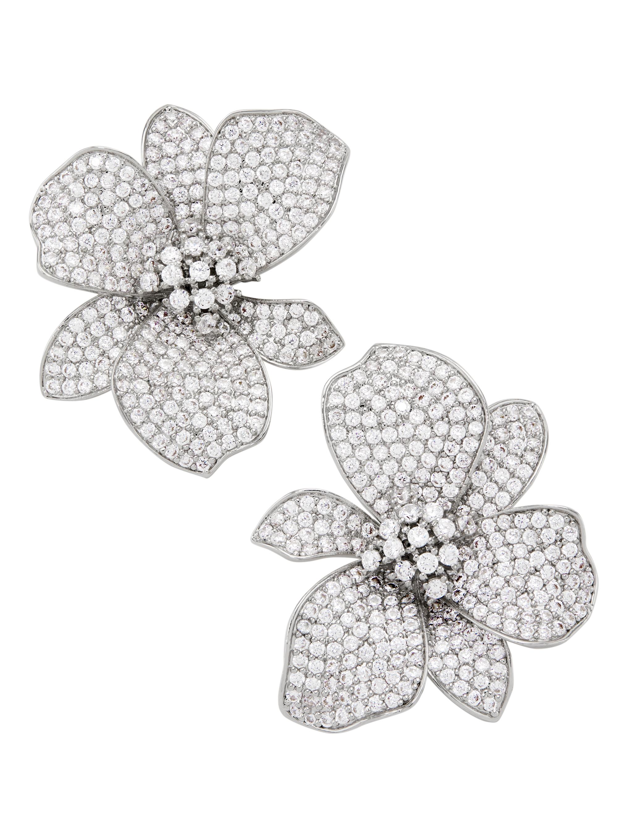 Shashi Women's Eden Sterling Silver & Cubic Zirconia Flower Earrings - Silver