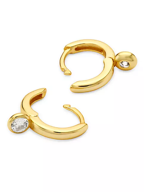 Fendi Gold And Silver-plated Leather Hoop Earrings in Red