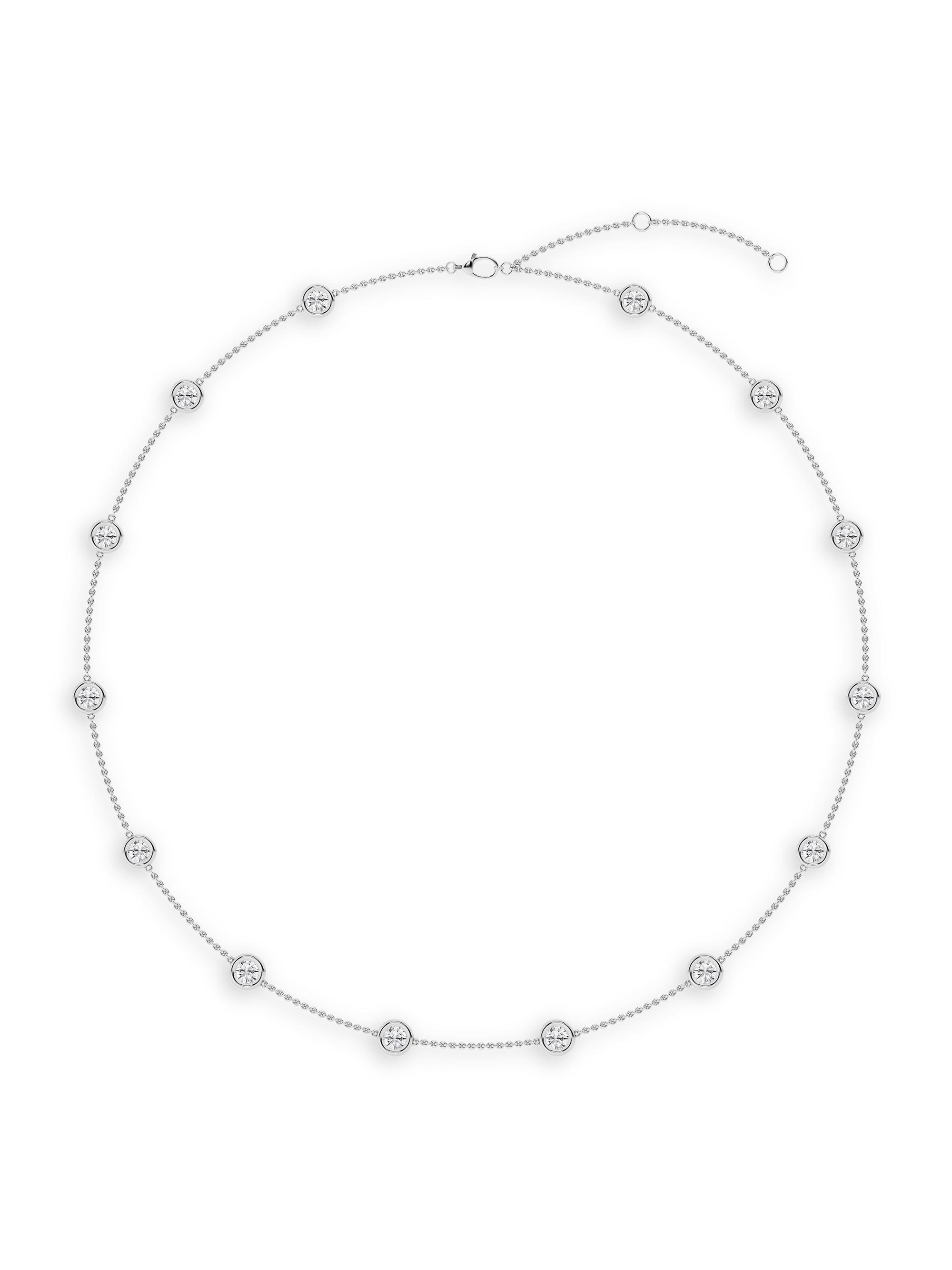 Saks Fifth Avenue Collection Women's 14K White Gold & 4.00 TCW Natural Diamond Station Necklace - White