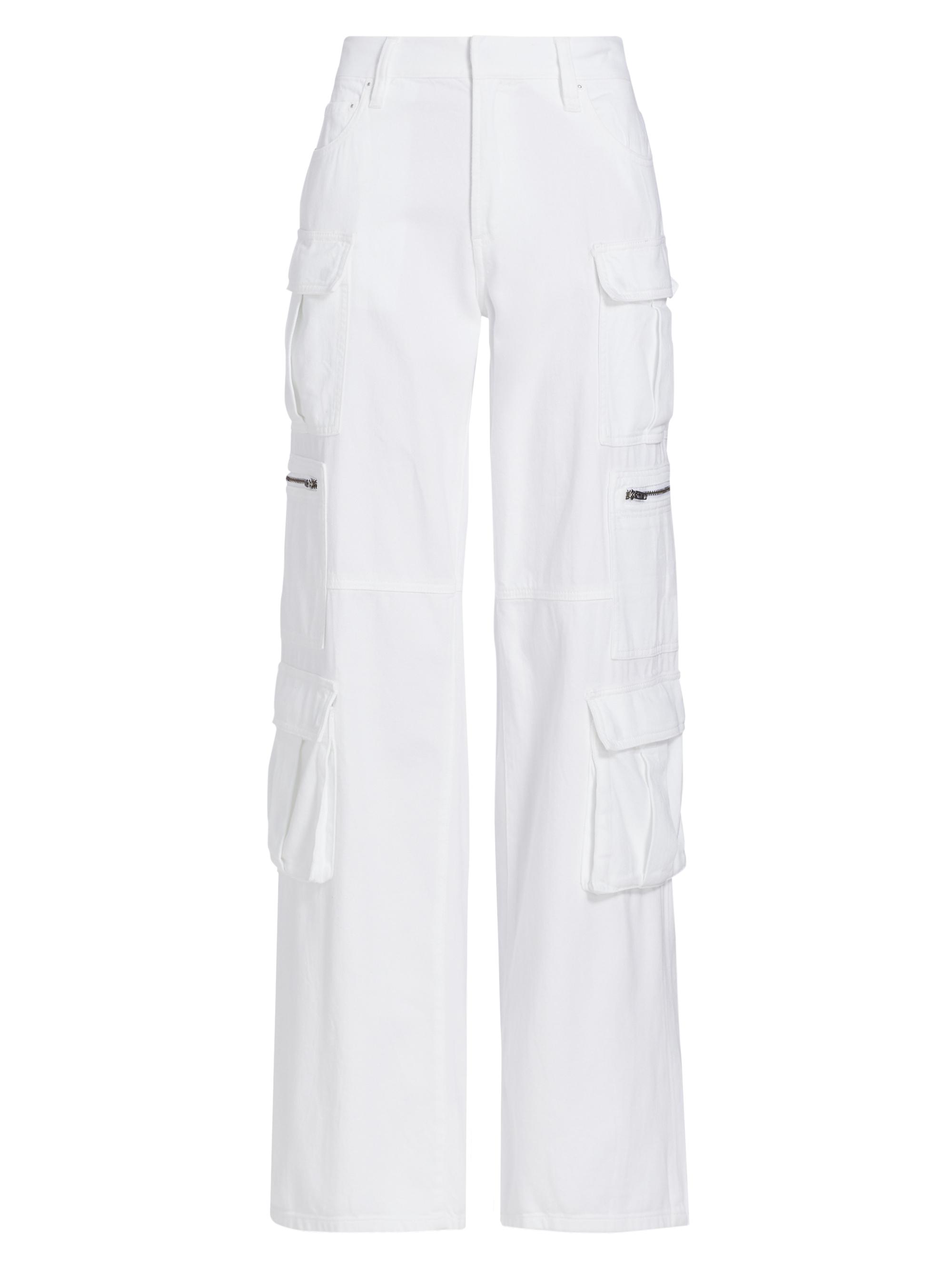 Alice + Olivia Women's Cay Baggy Cargo Pants - White