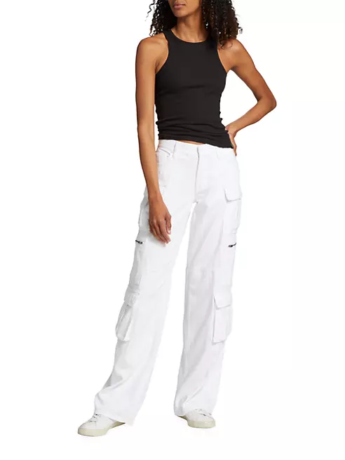 Gucci Cotton High-Waist Trousers, Brand Size 48 (Waist Size 34 ) in White