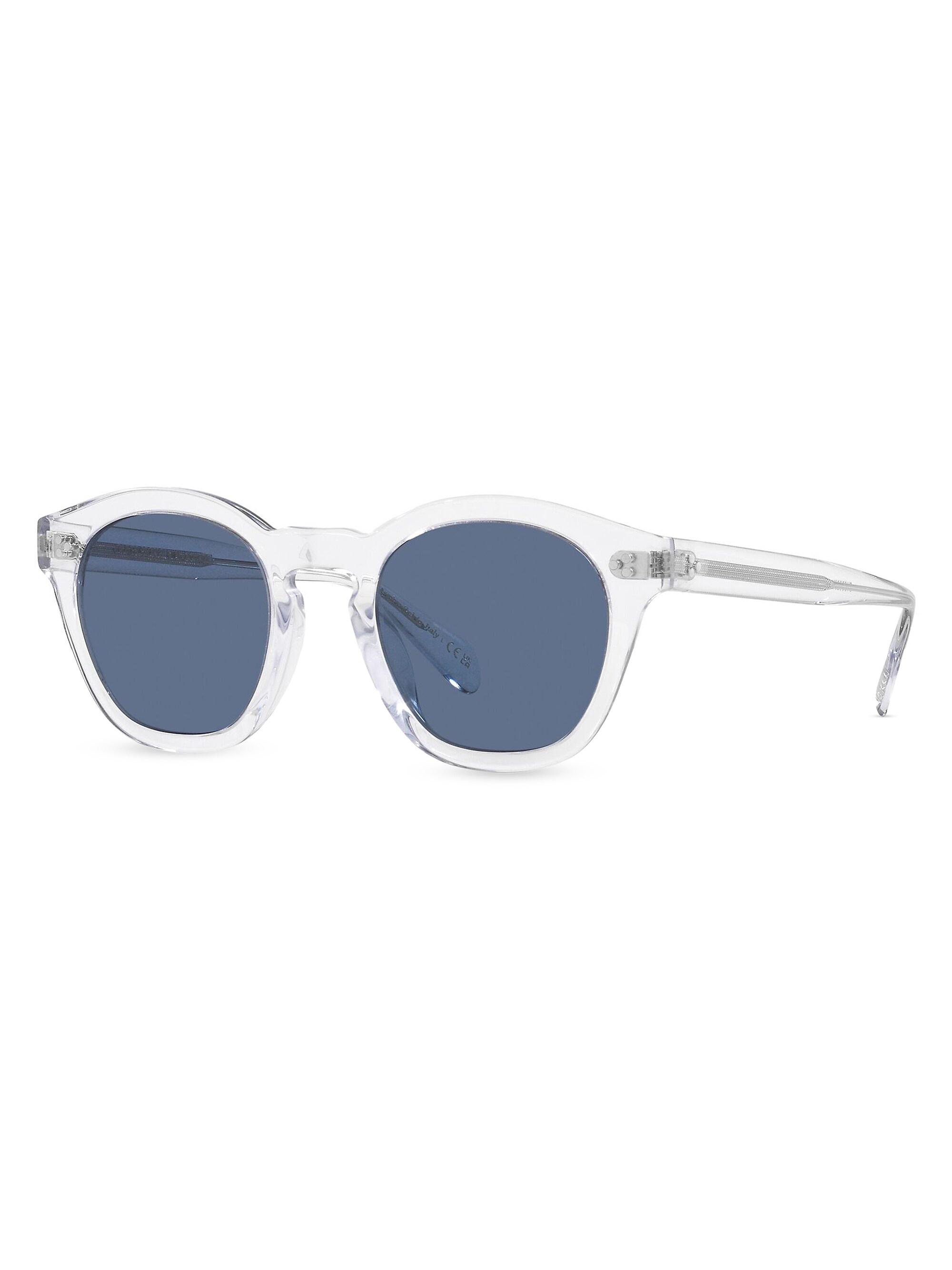 Oliver Peoples Men's Rorke 47MM Round Mirrored Sunglasses - Blue