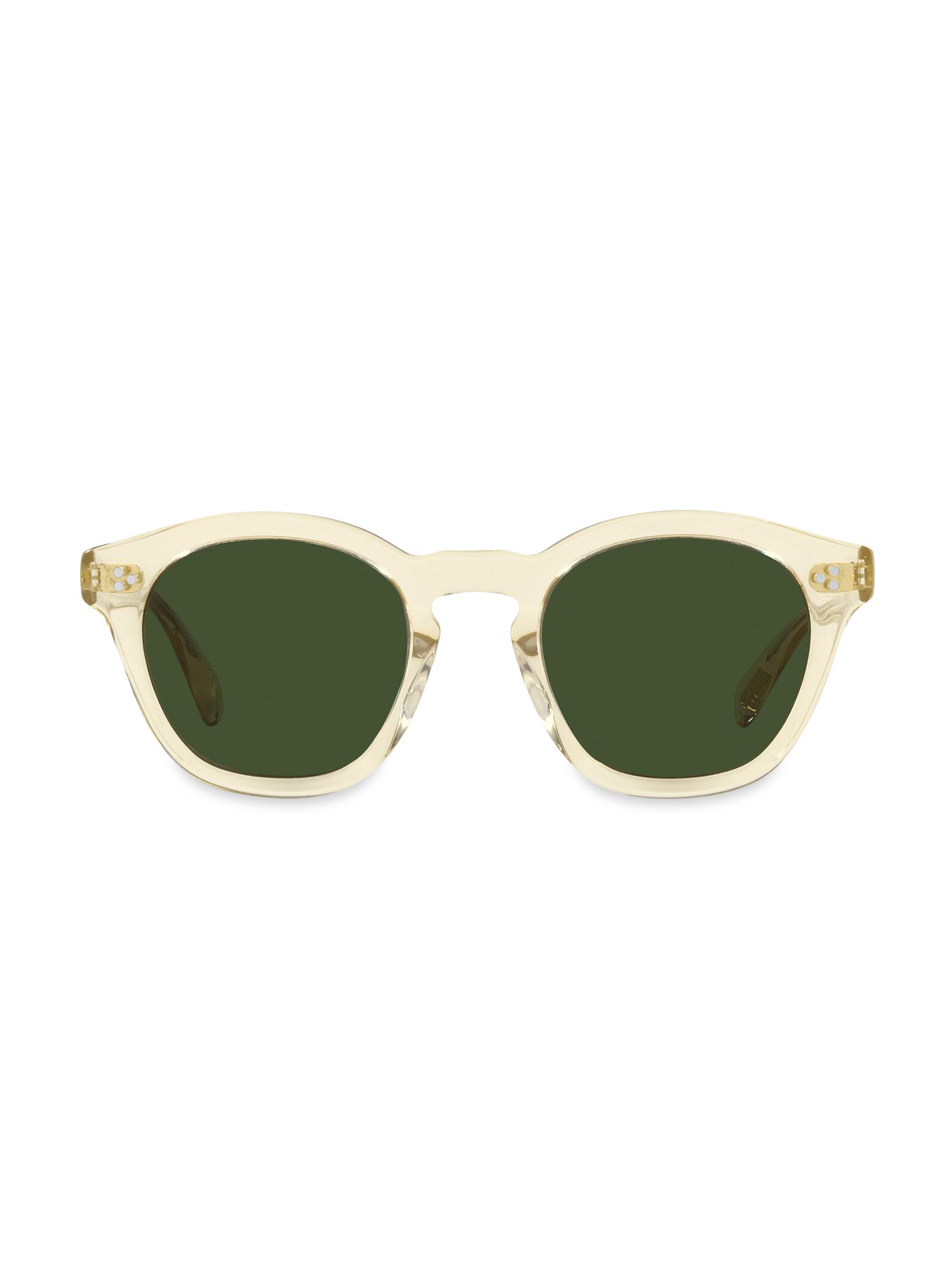 Oliver Peoples Men's Rorke 47MM Round Mirrored Sunglasses - Lite Beige | Thumbnail 8